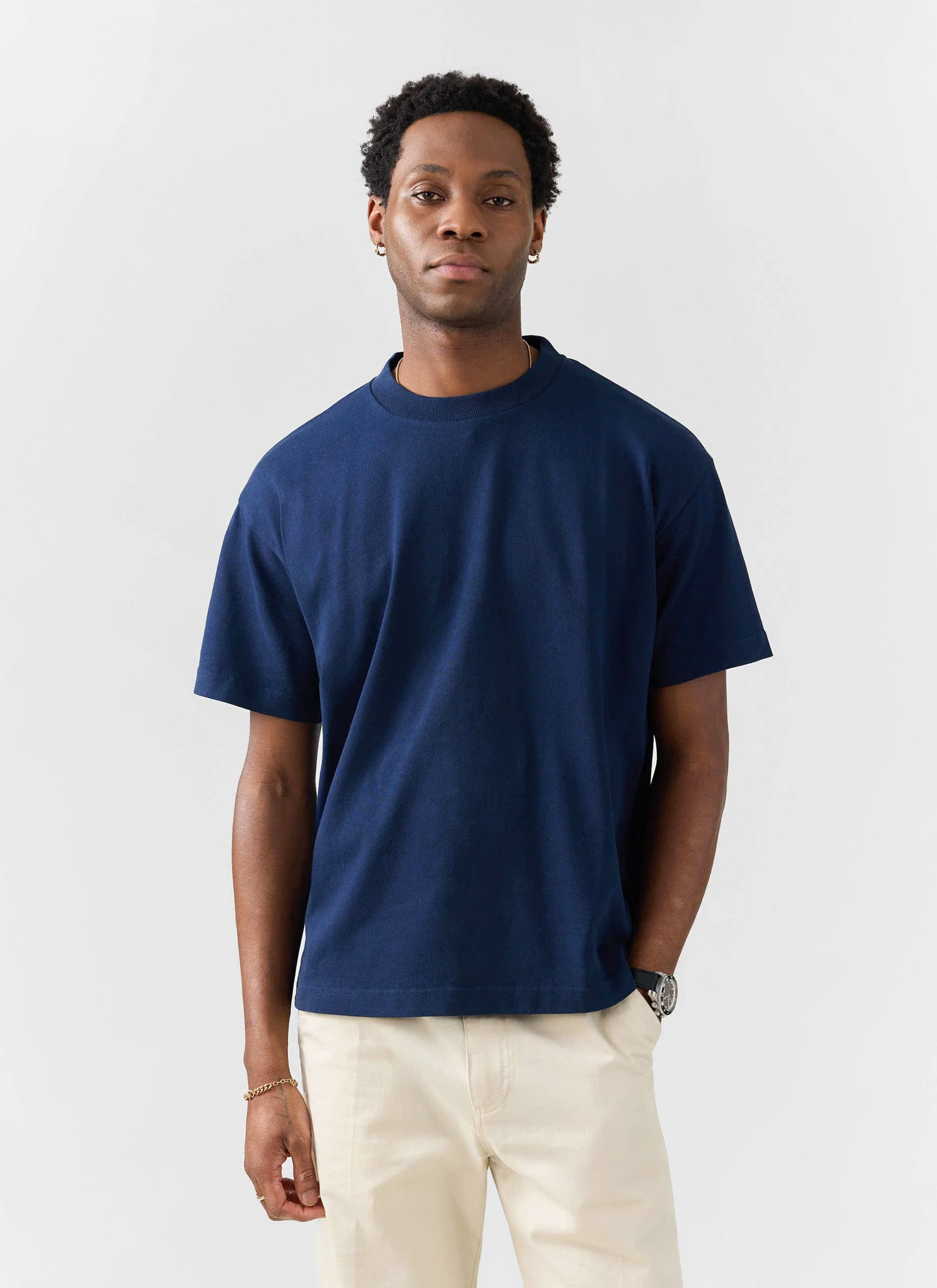 3 Pack Oversized T Shirts | Organic Cotton | White / Black / Navy - Image 5