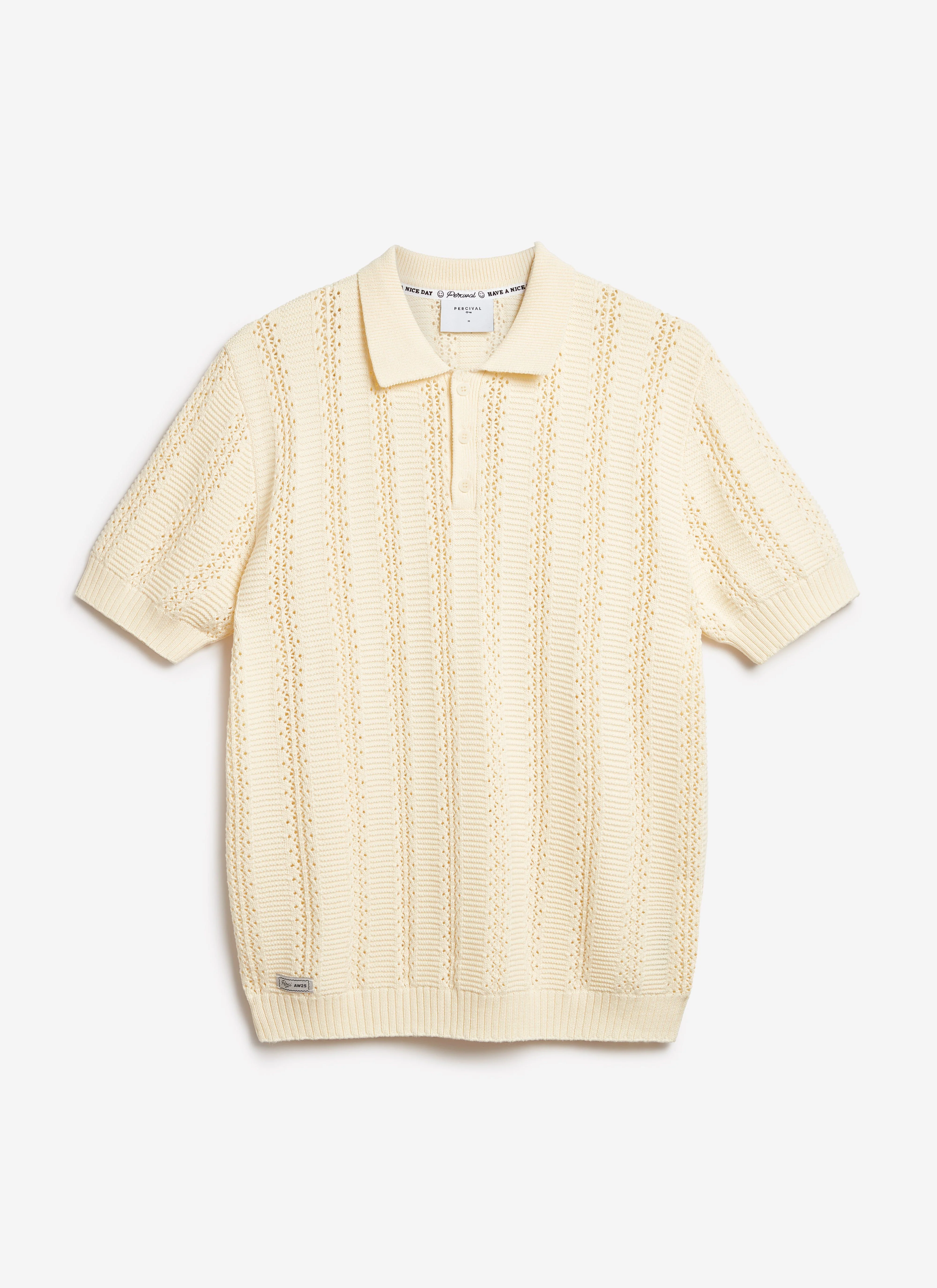 Addendum Knitted Polo Shirt | Cotton | Ecru Cream - Image 9