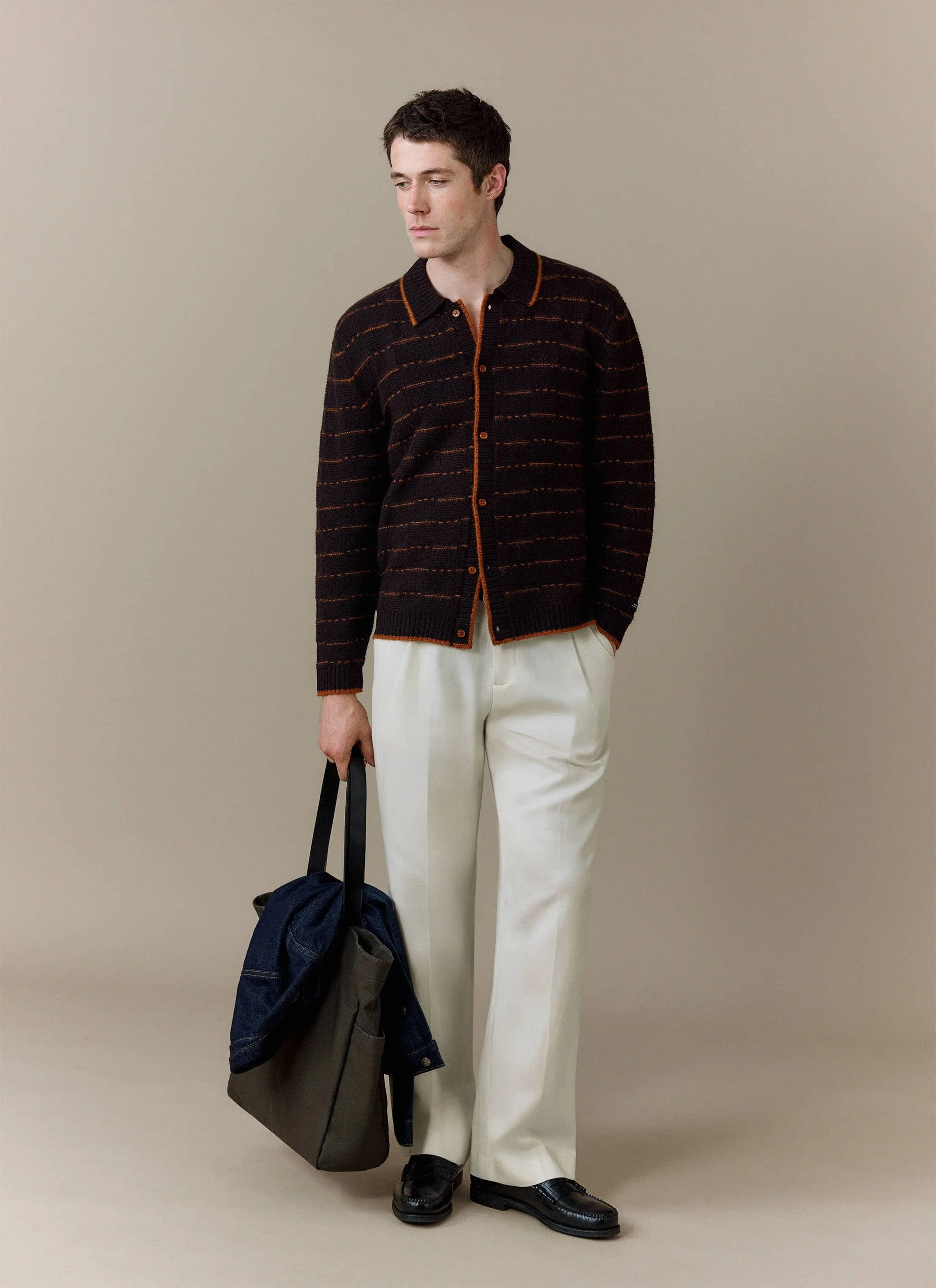 Addison Knitted Shirt | Wool | Brown - Image 3
