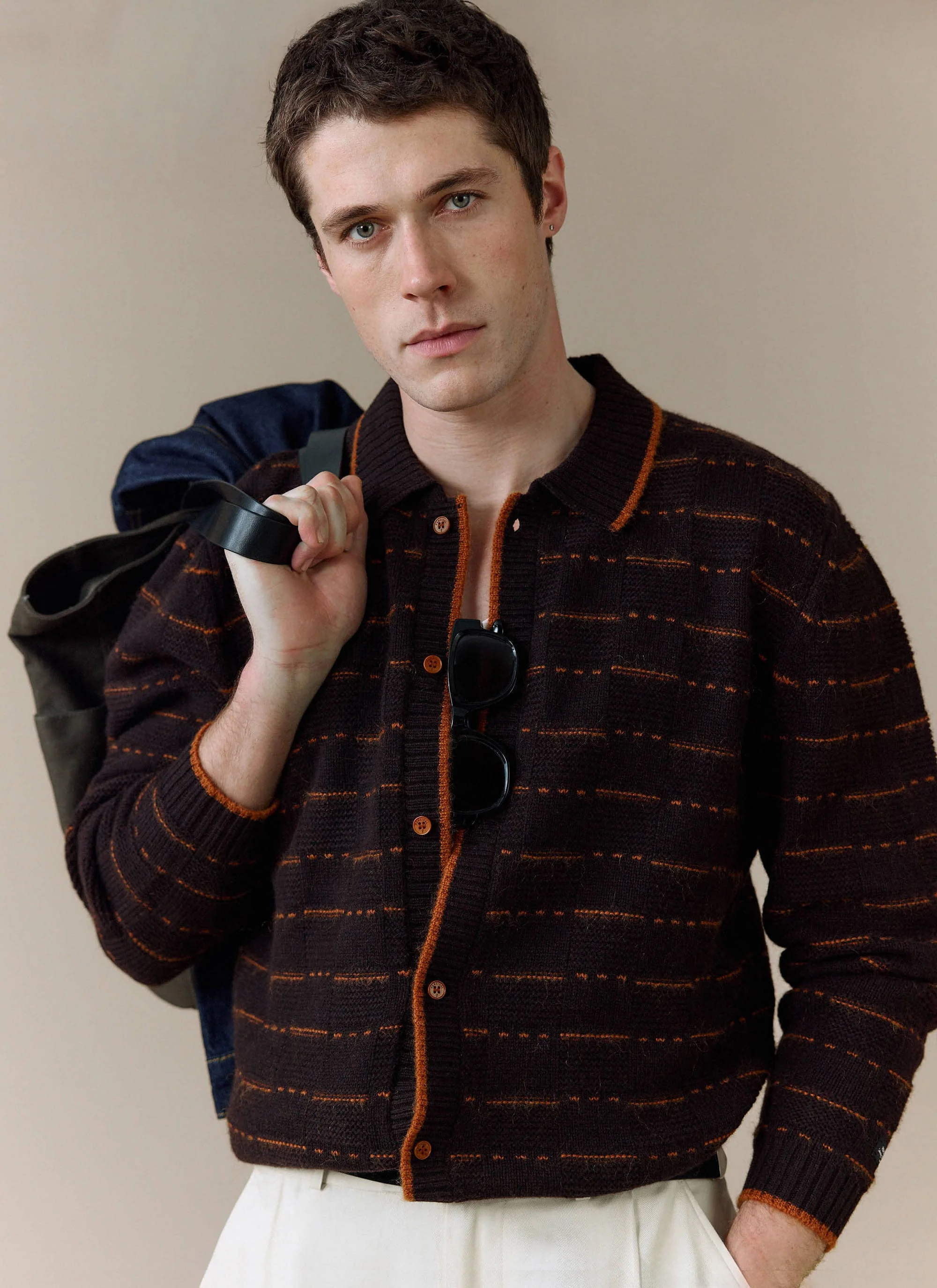 Addison Knitted Shirt | Wool | Brown - Image 6