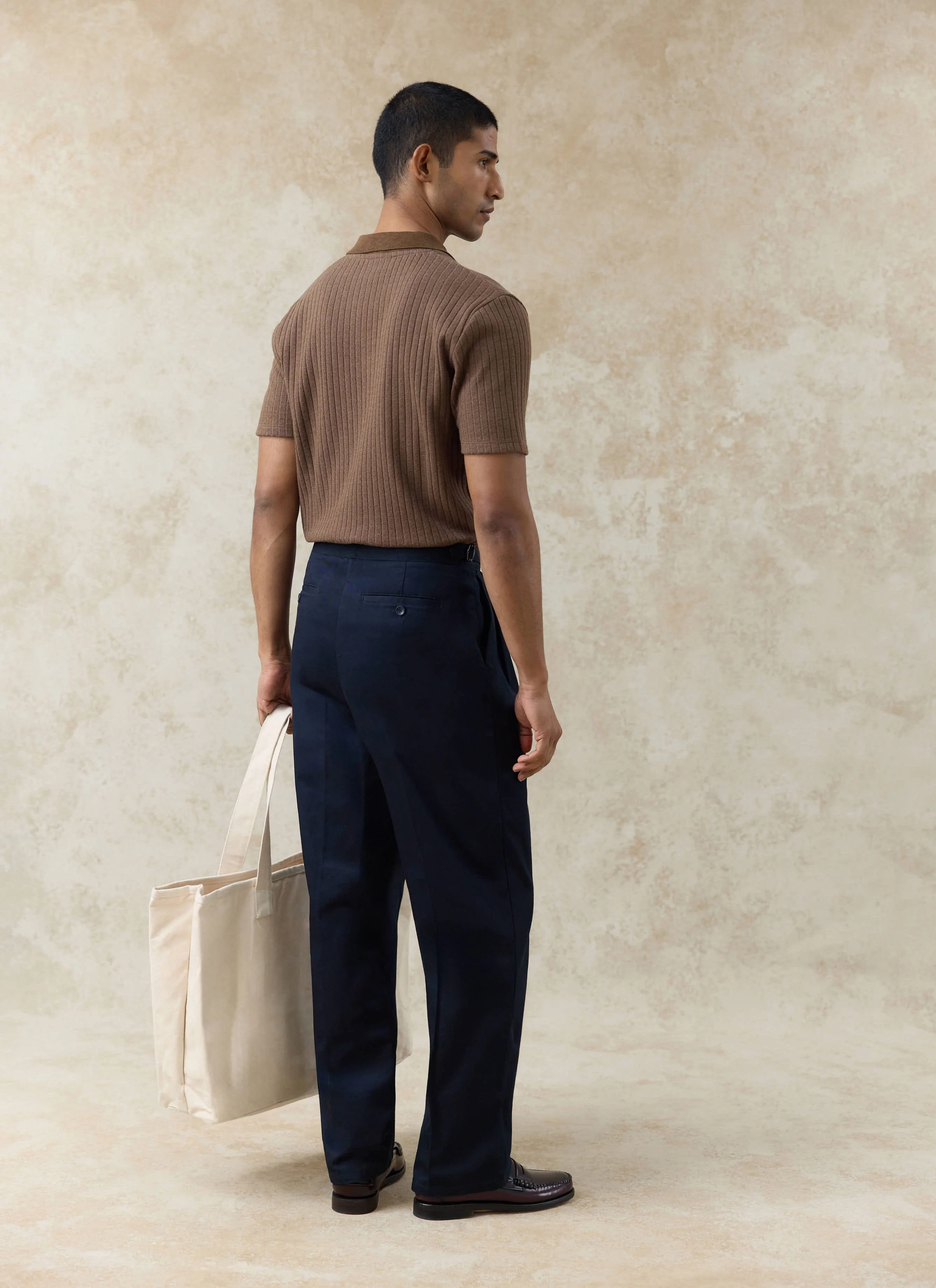 Anthony Ribbed Polo | Cotton | Espresso - Image 5