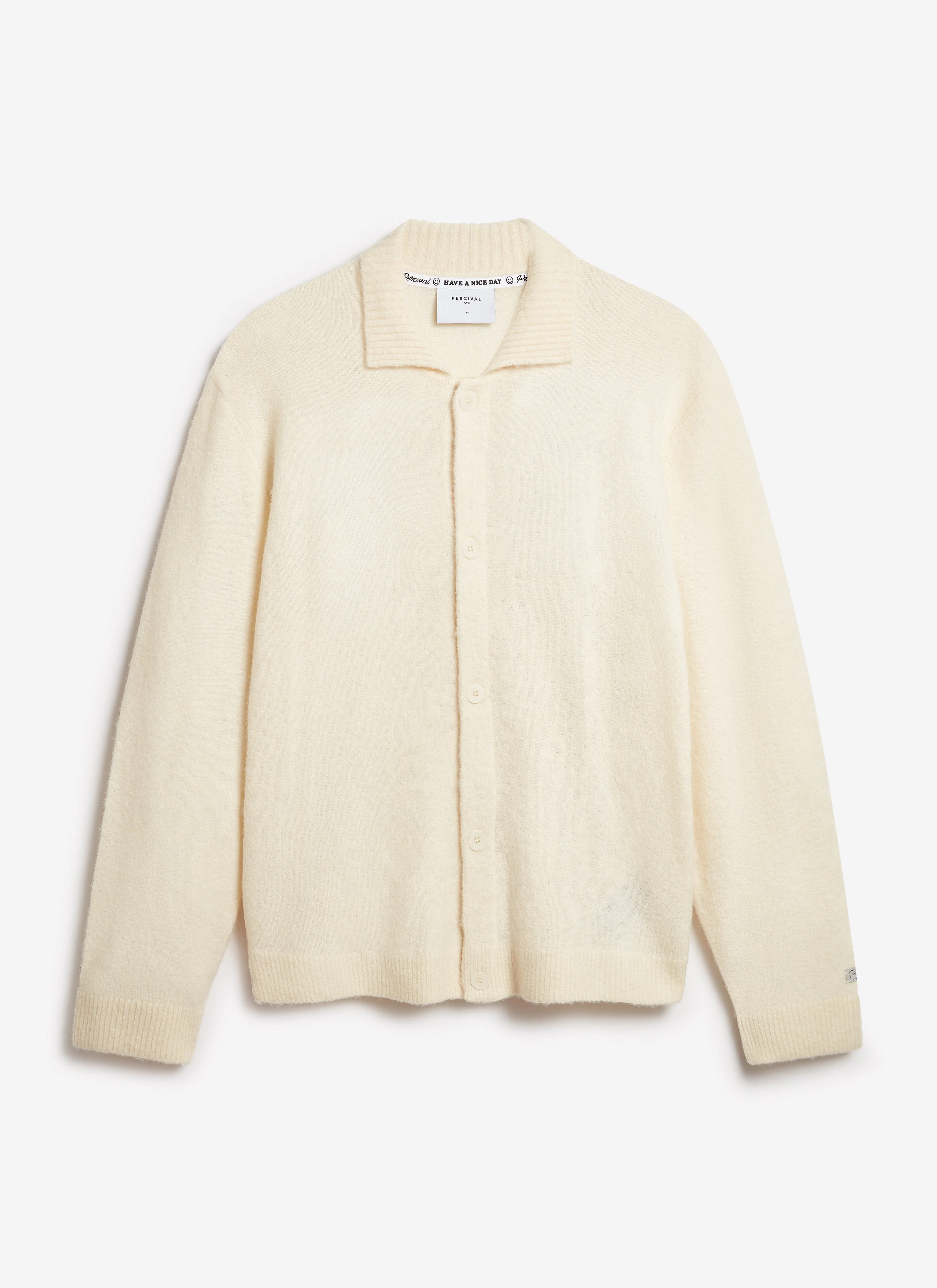 Archive Wool Knitted Collared Cardigan | Cream - Image 9