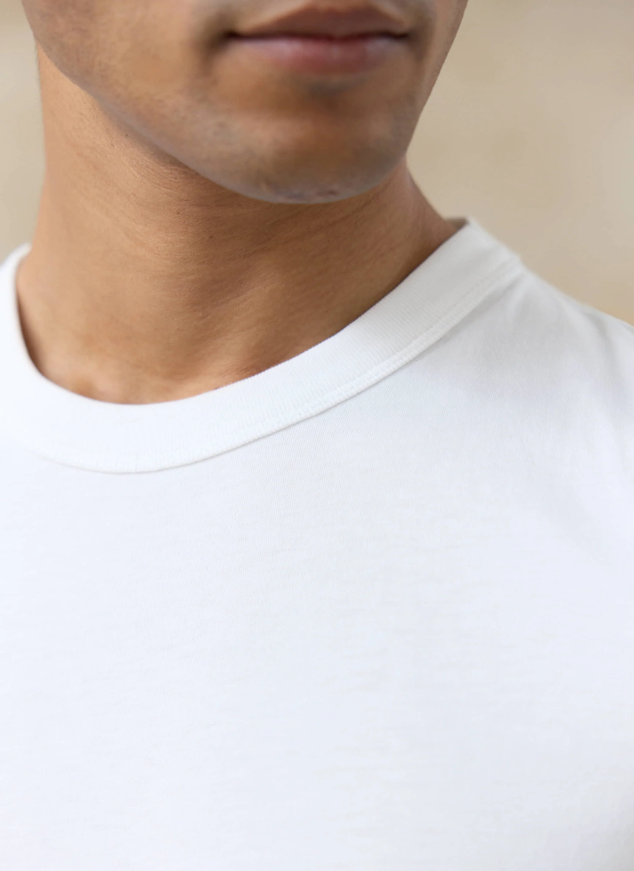 Austin Slub Slim Fit T Shirt | Organic Cotton | Off White - Image 4