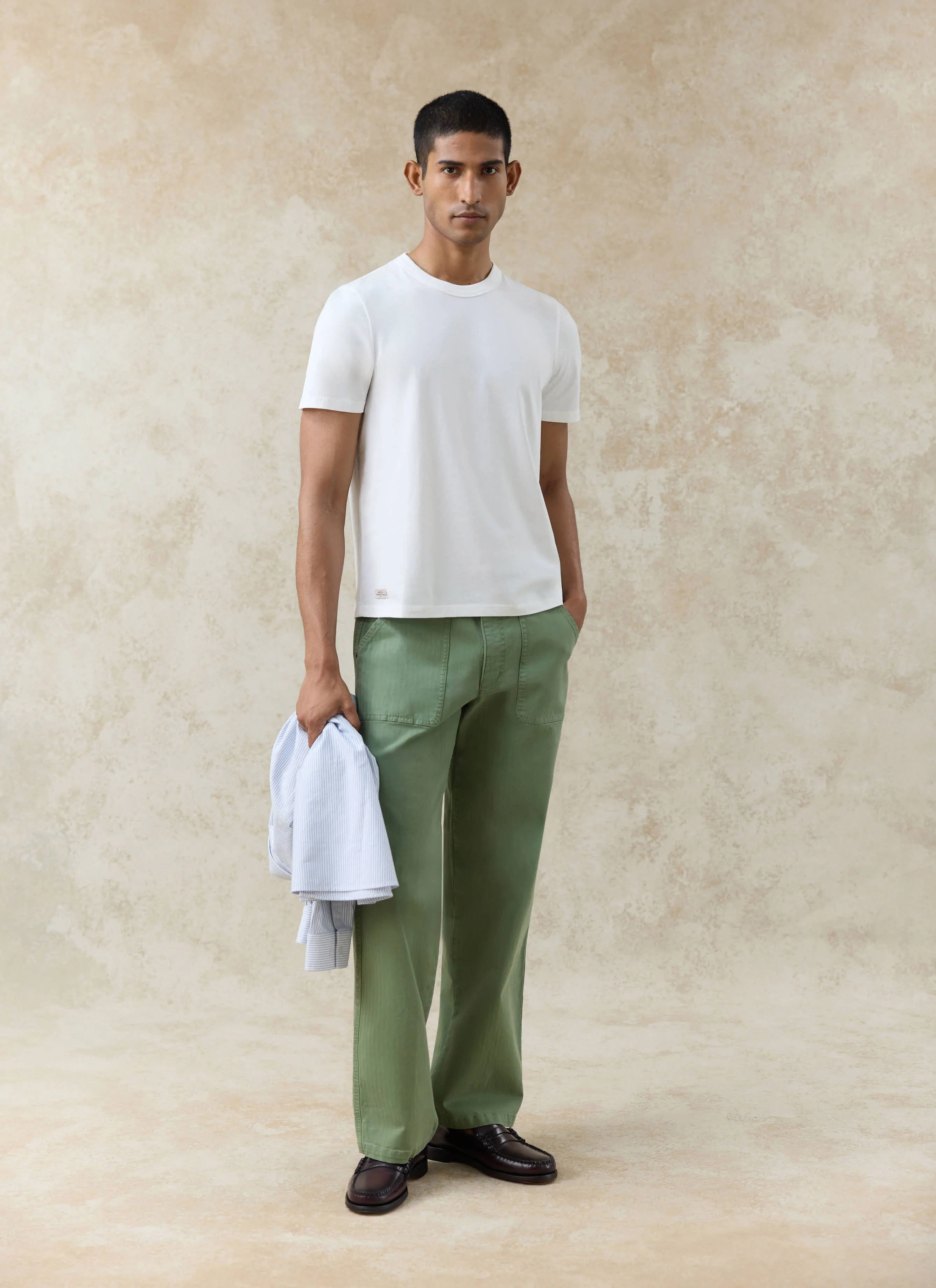 Austin Slub Slim Fit T Shirt | Organic Cotton | Off White - Image 6
