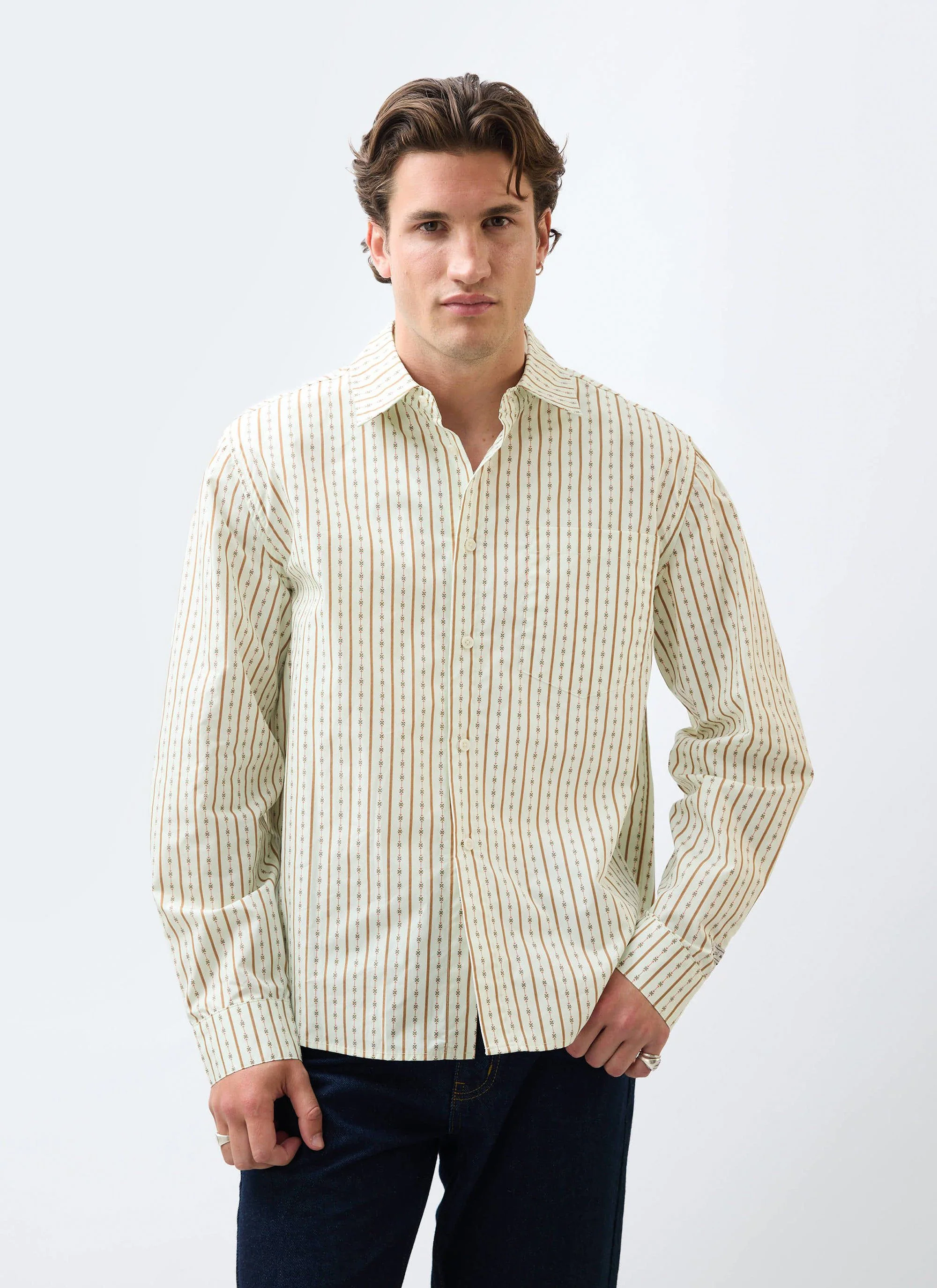 Binding Oversized Pearce Shirt | Cotton | Cream - Image 5