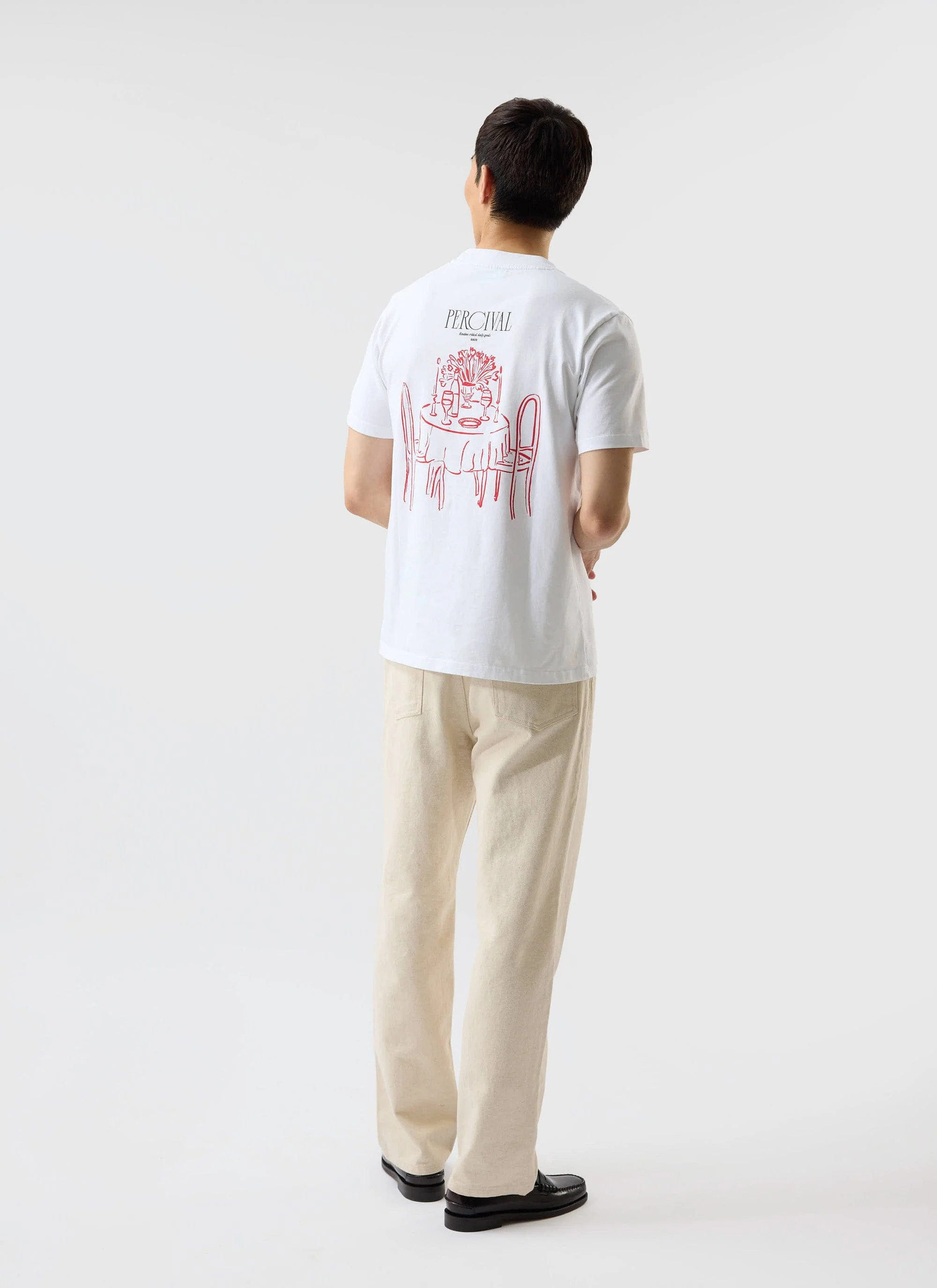 Bistro T Shirt | Embroidered Organic Cotton | White - Image 3