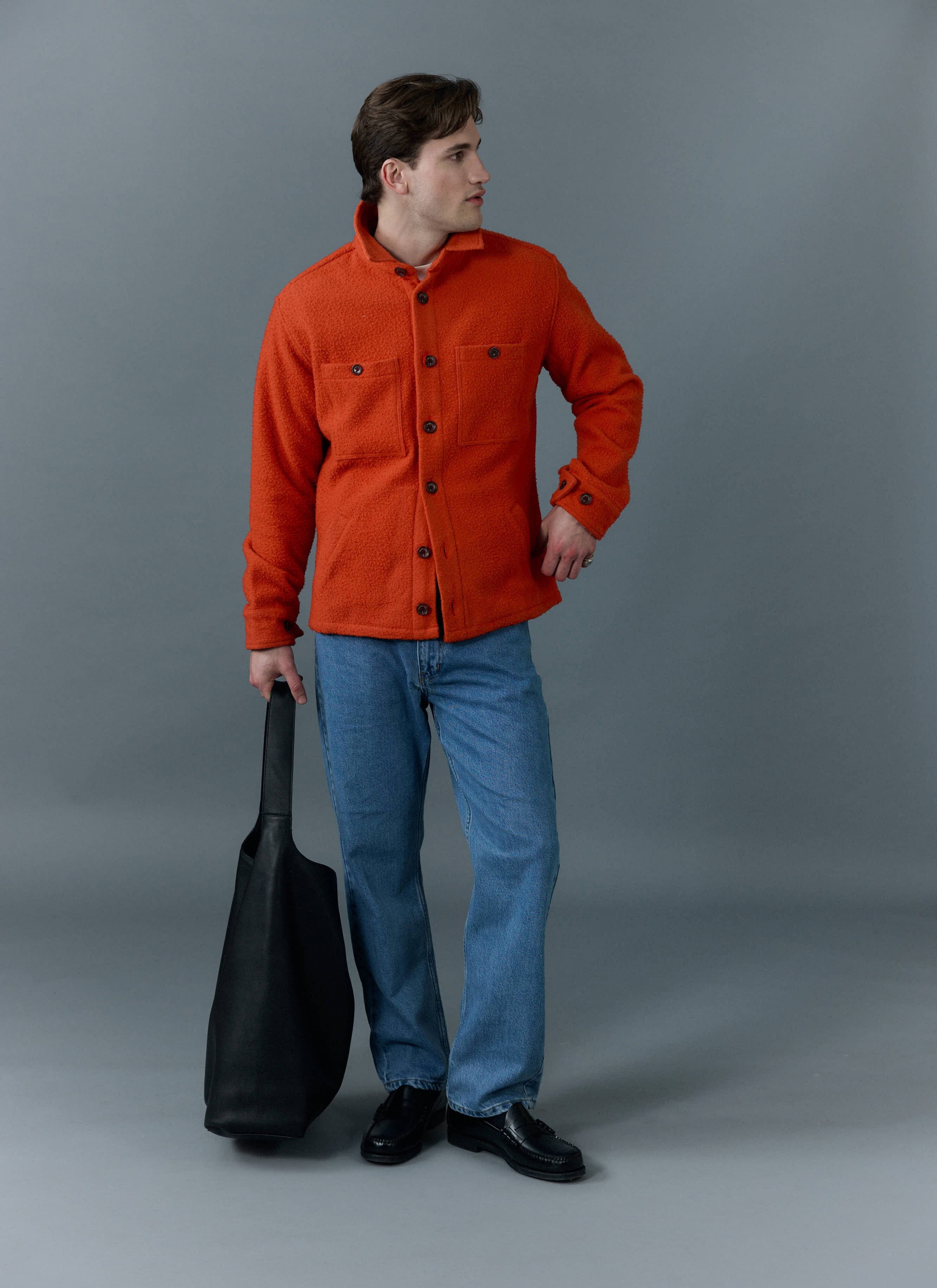 Blanket Overshirt | Casentino Wool | Orange - Image 3