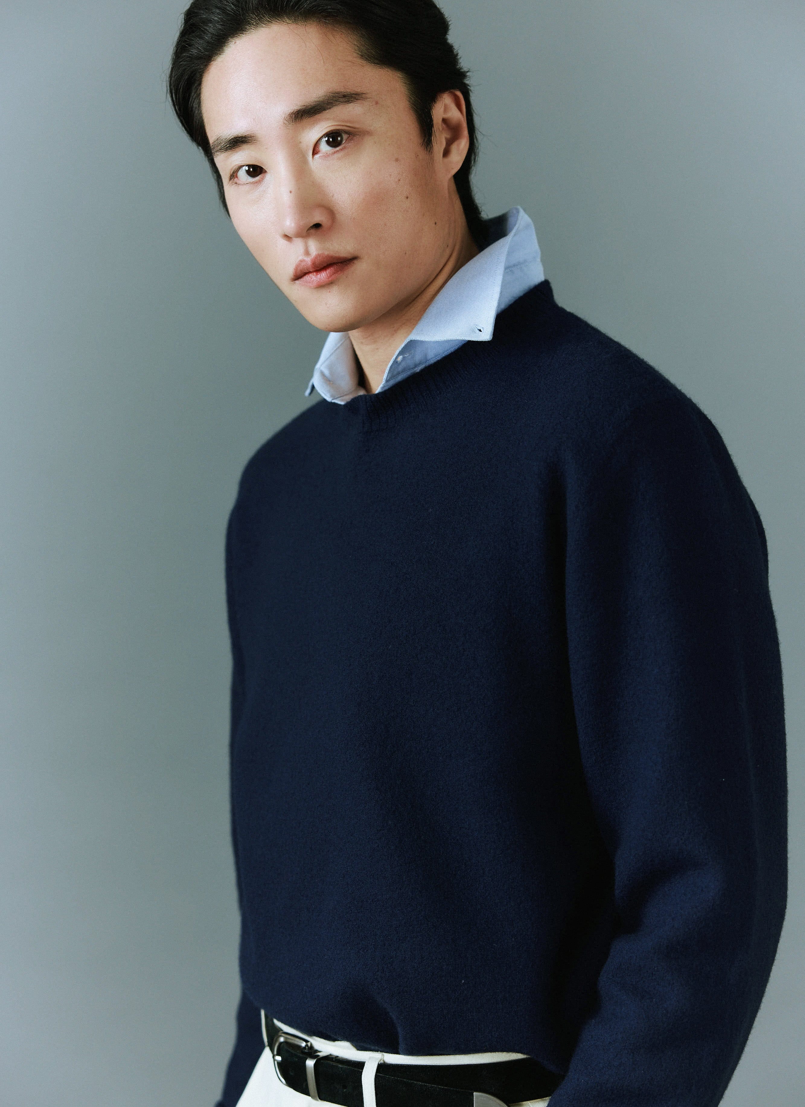 Felted Relaxed Jumper | Wool | Navy