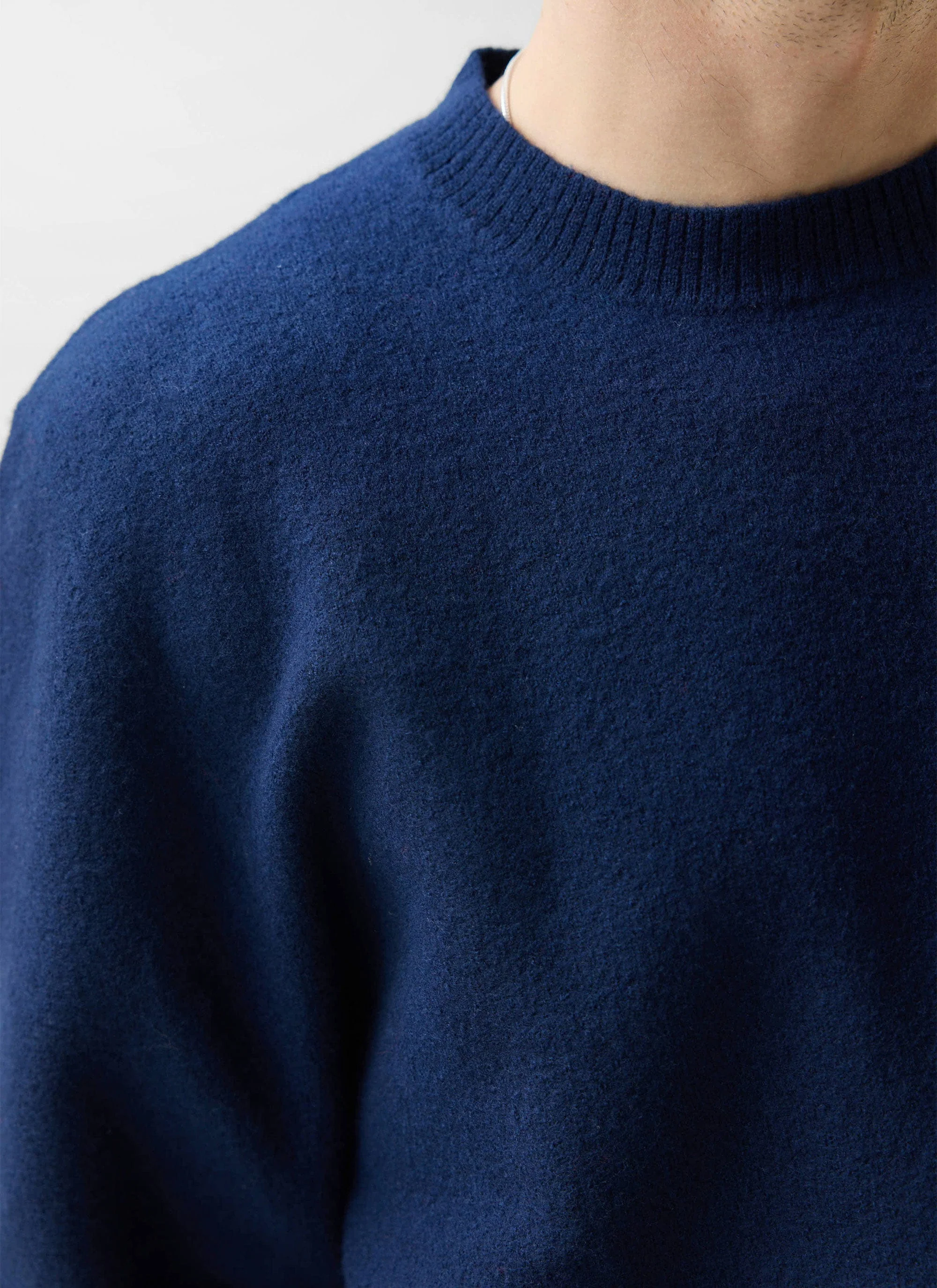 Felted Relaxed Jumper | Wool | Navy - Image 3