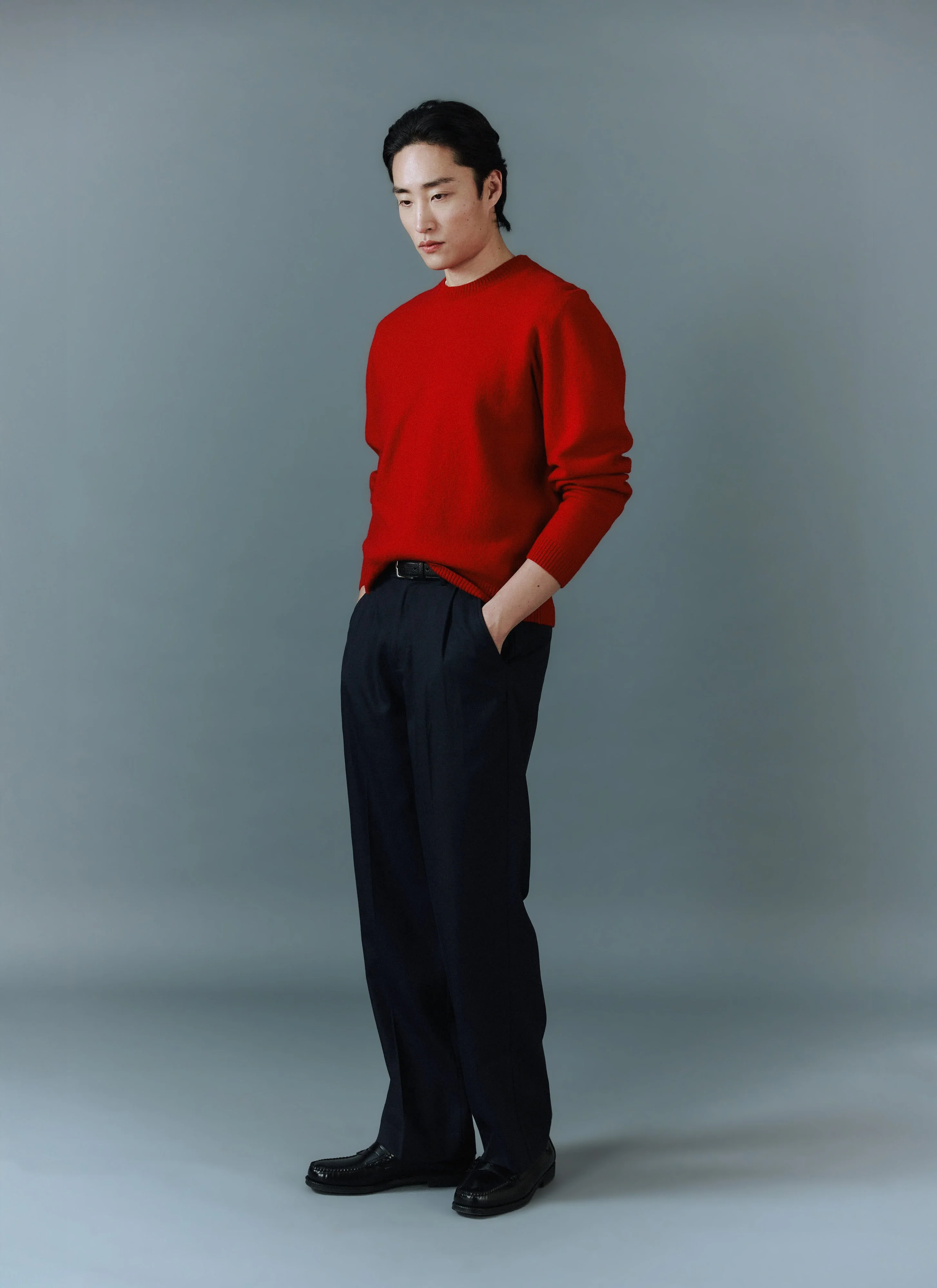 Felted Relaxed Jumper | Wool | Red - Image 2