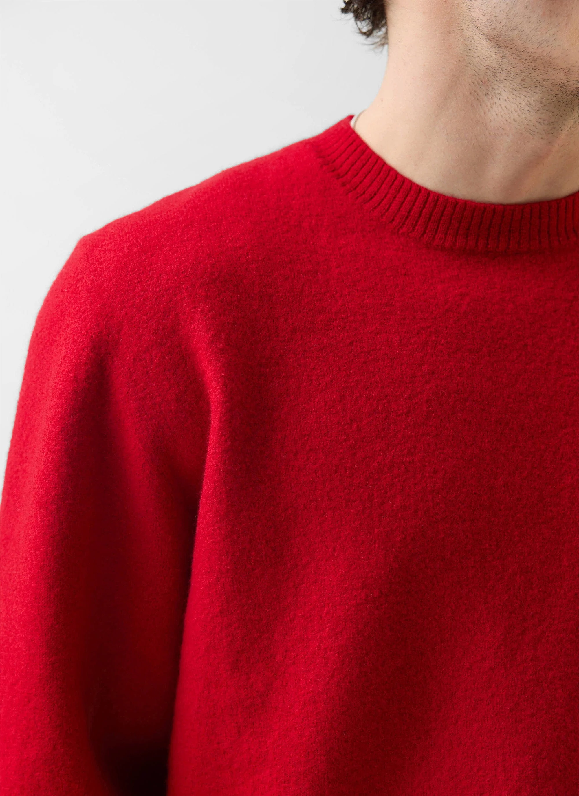 Felted Relaxed Jumper | Wool | Red - Image 3