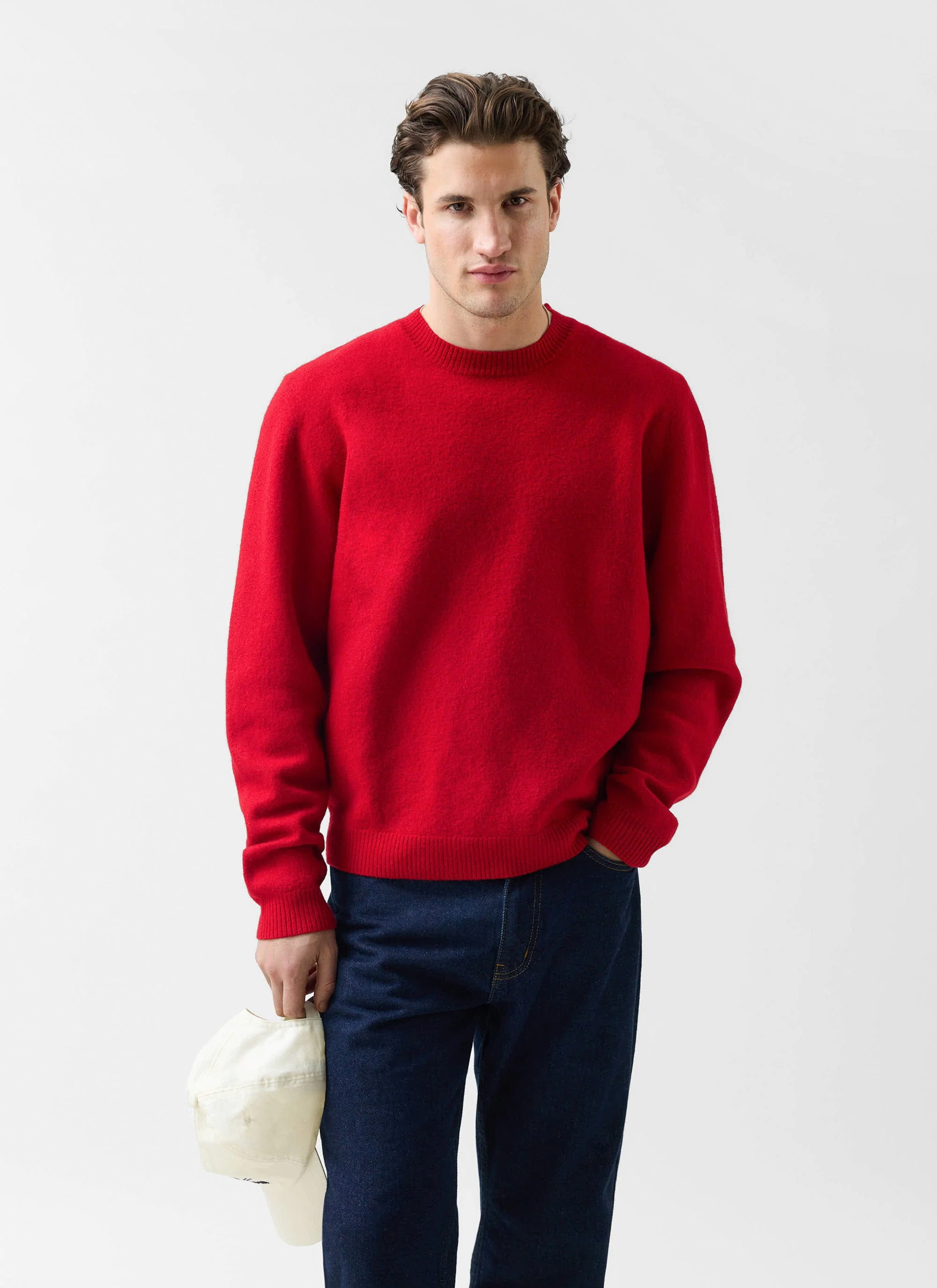 Felted Relaxed Jumper | Wool | Red - Image 4