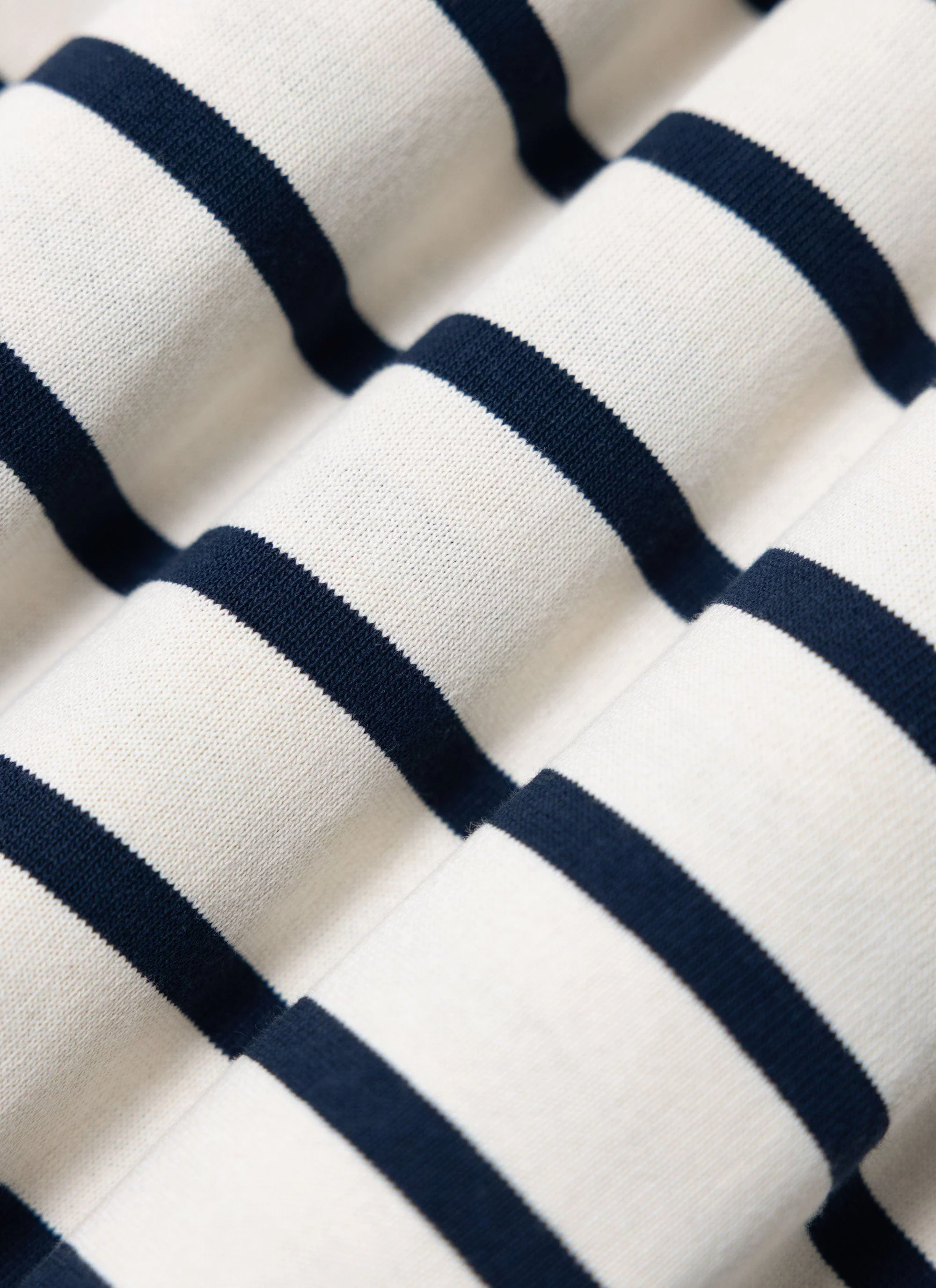 Breton Stripe T Shirt | Organic Cotton | Cream with Navy - Image 7