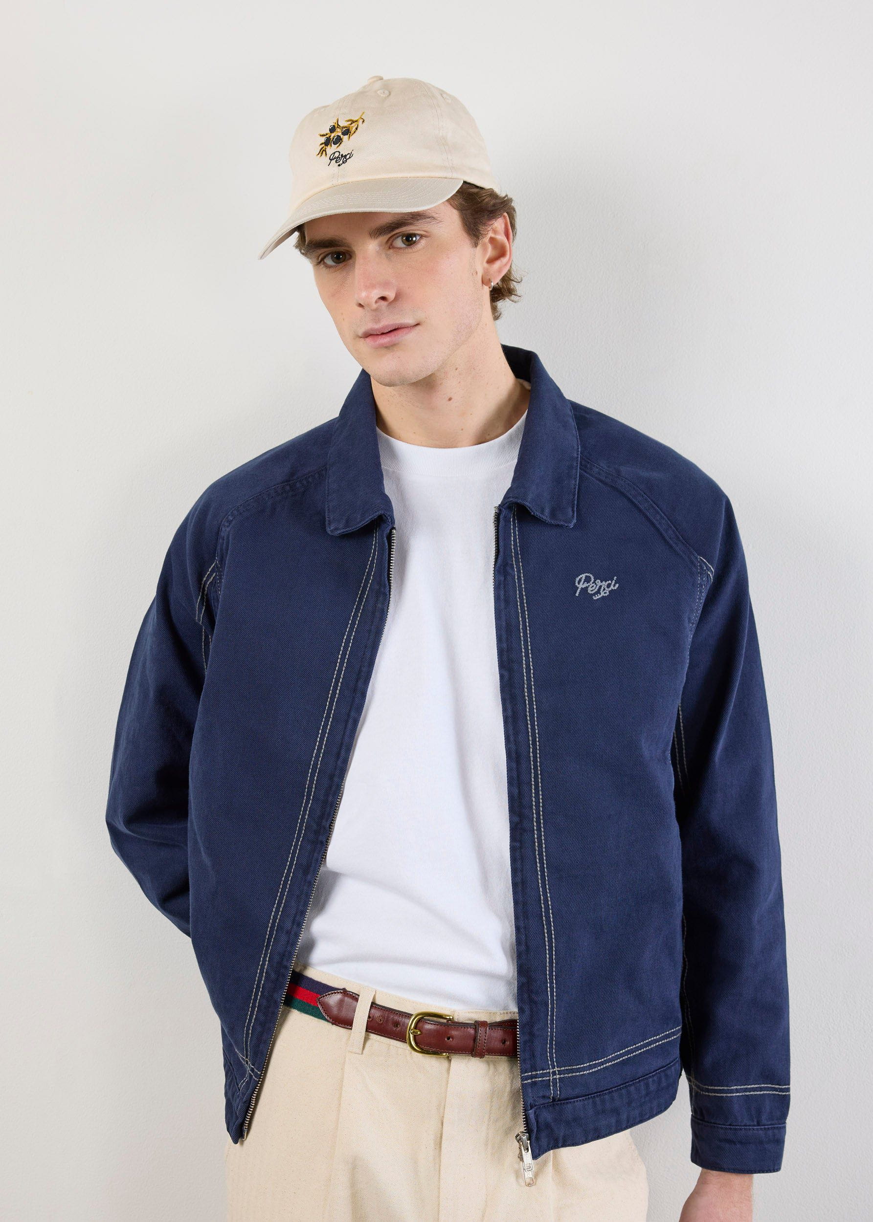Calabria Harrington Jacket | Cotton | Navy - Image 3