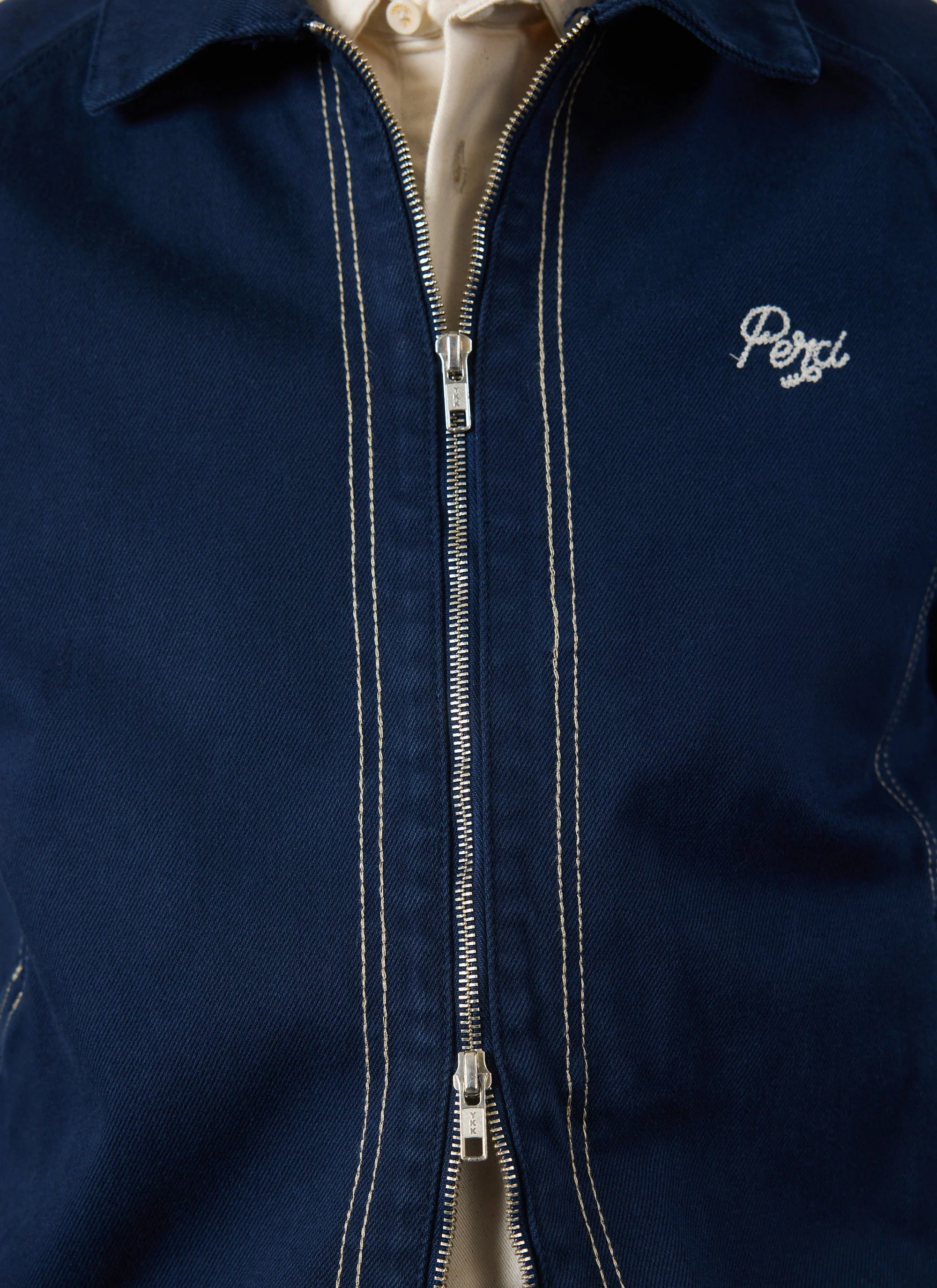 Calabria Harrington Jacket | Cotton | Navy - Image 5