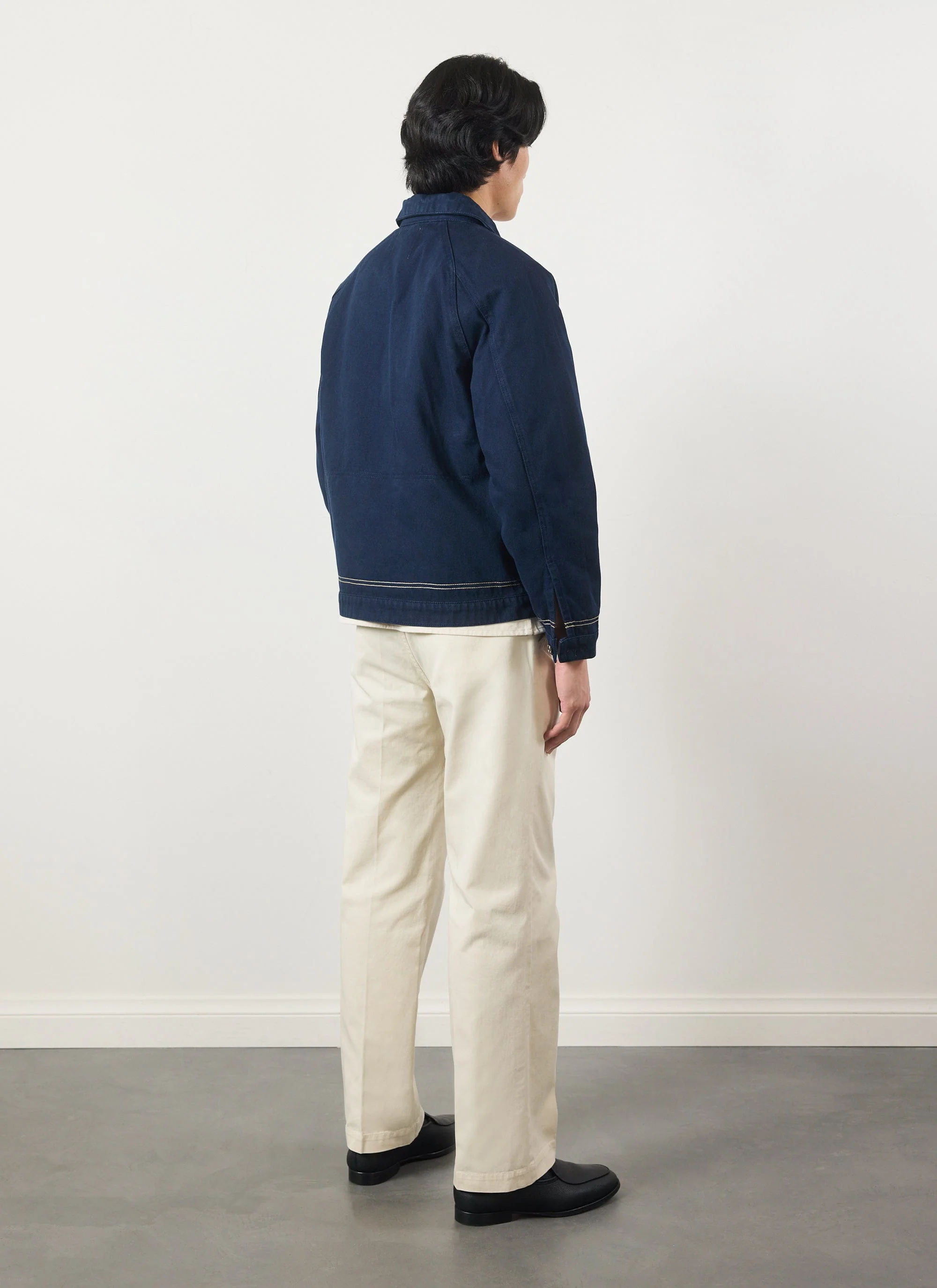 Calabria Harrington Jacket | Cotton | Navy - Image 6