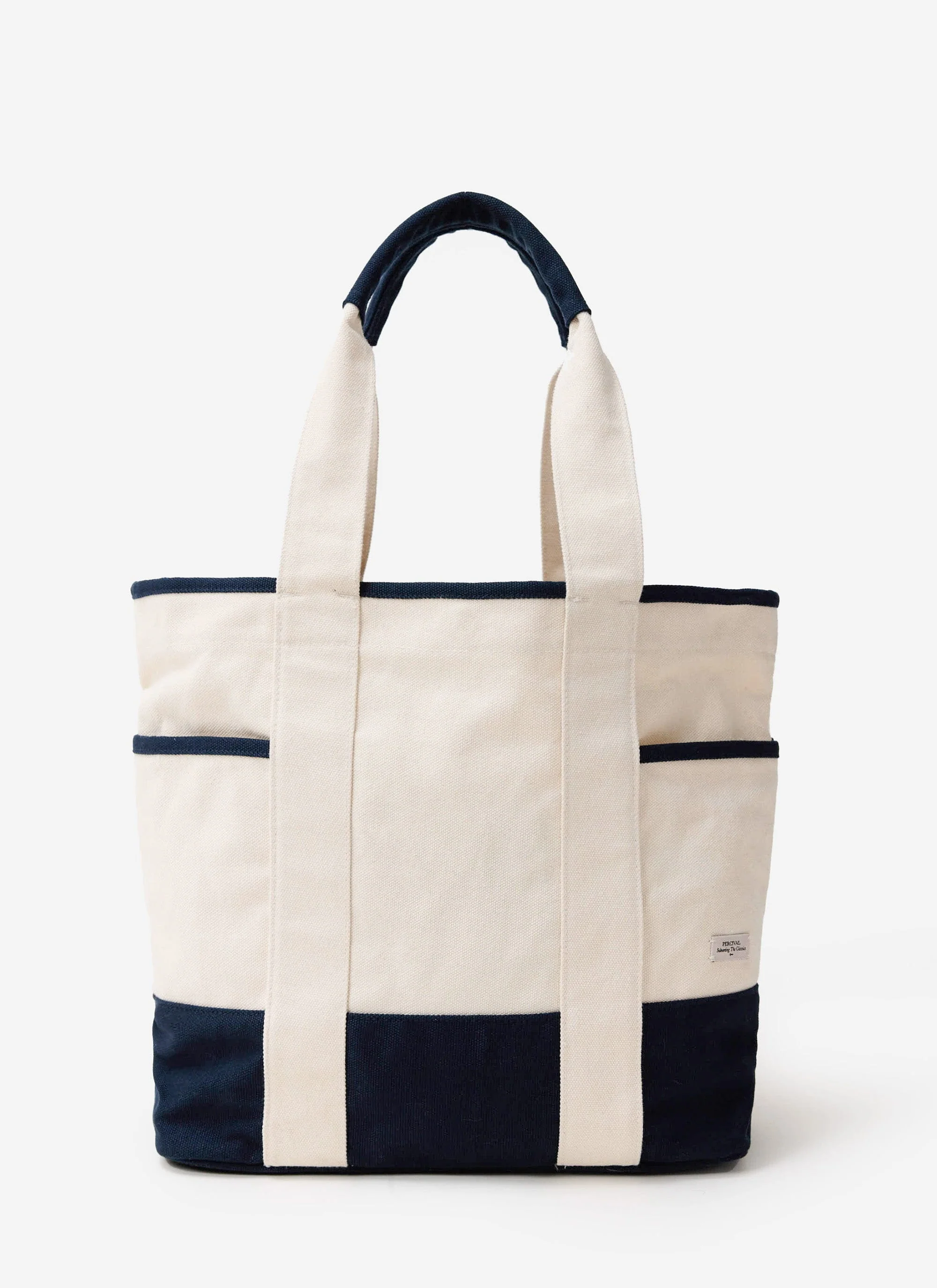 Tote Bag | Cotton Canvas | Cream Navy - Image 5