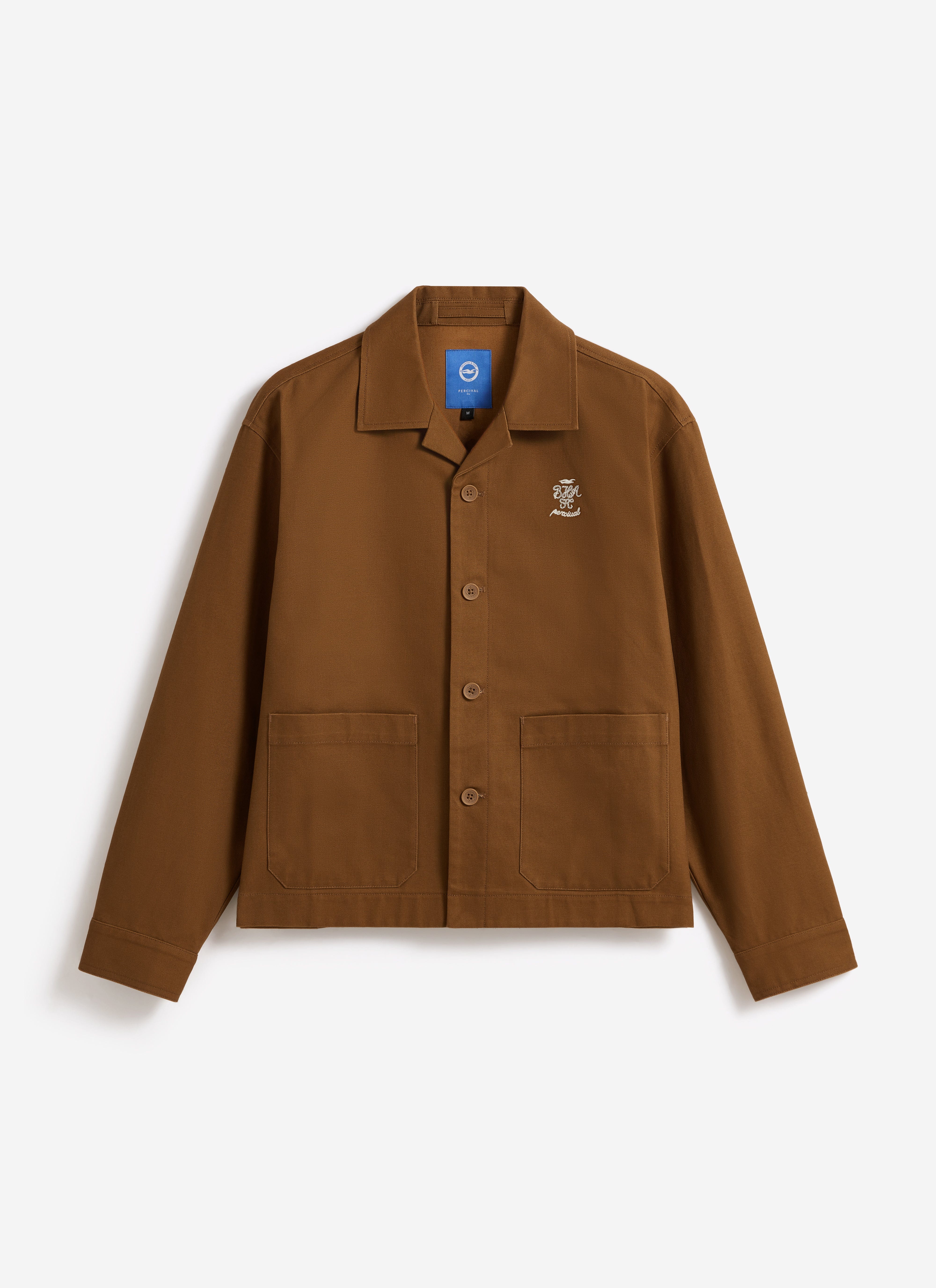 Cotton Canvas Workshirt | Brighton & Hove Albion F.C. x Percival | Brown - Image 8