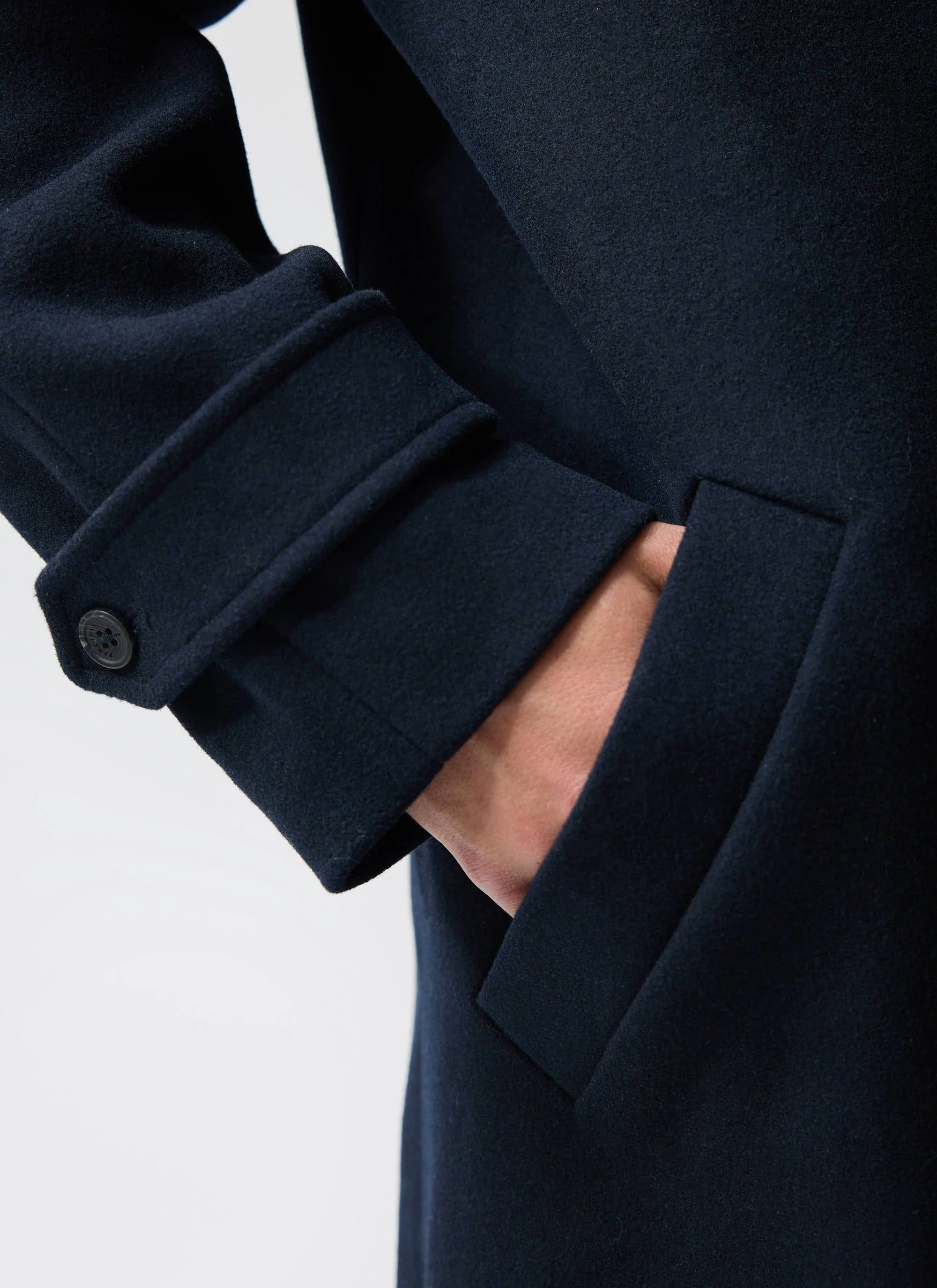 Men's Wool Car Coat | Navy - Image 3