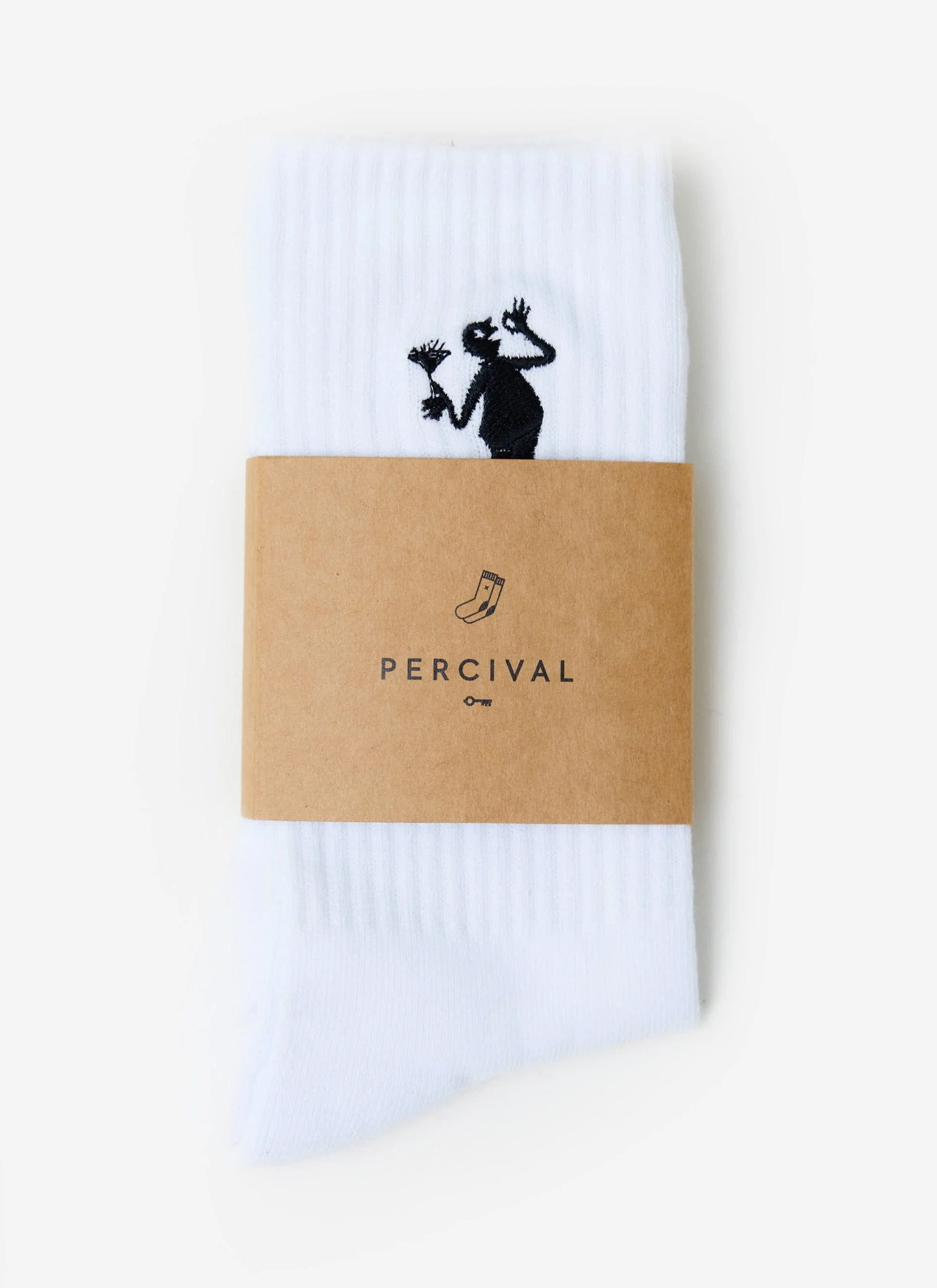 Carlo Mixologist Embroidered Socks | Organic Cotton | White