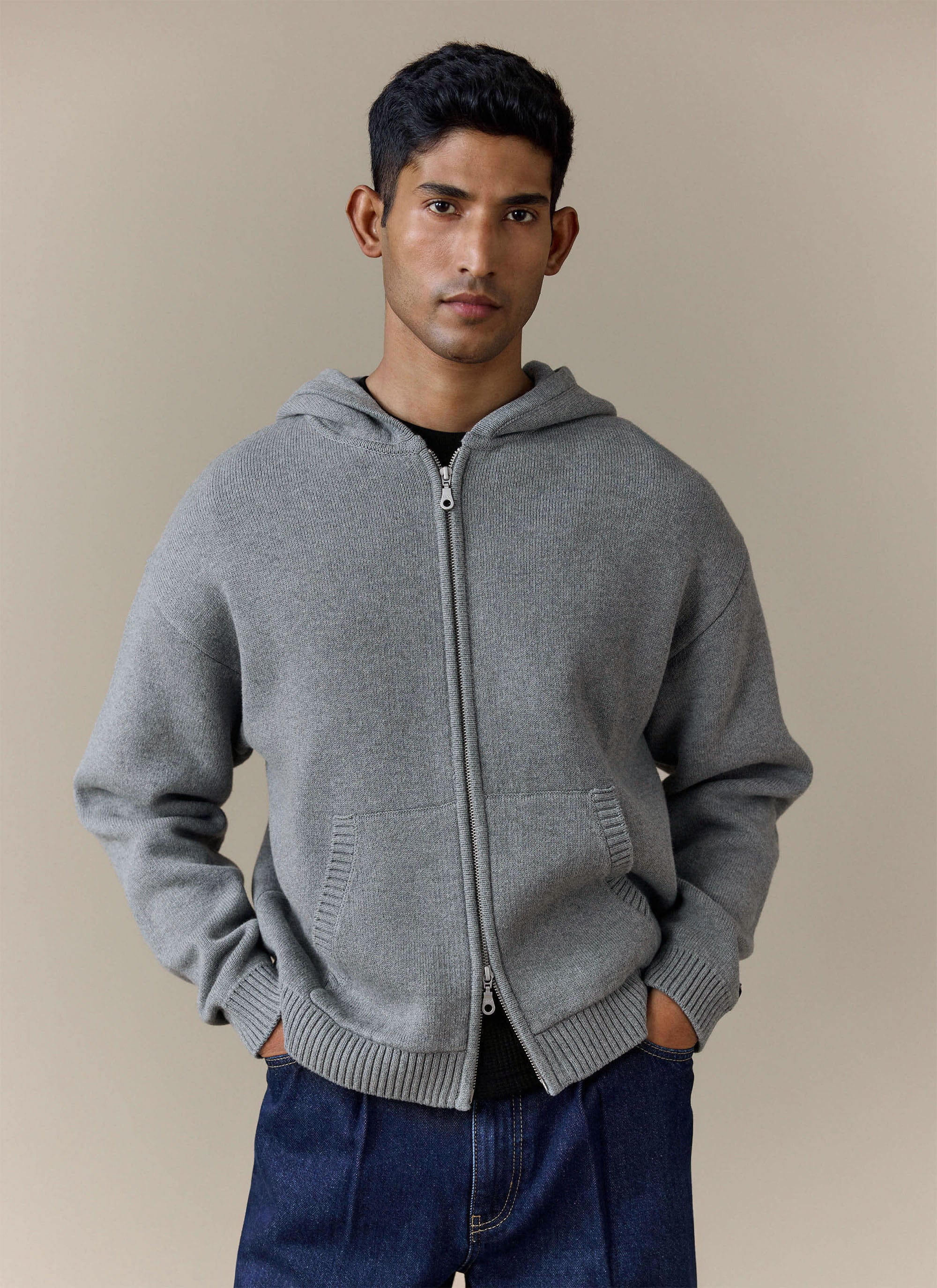 Chronicle Knitted Hoodie | Cotton | Grey - Image 4