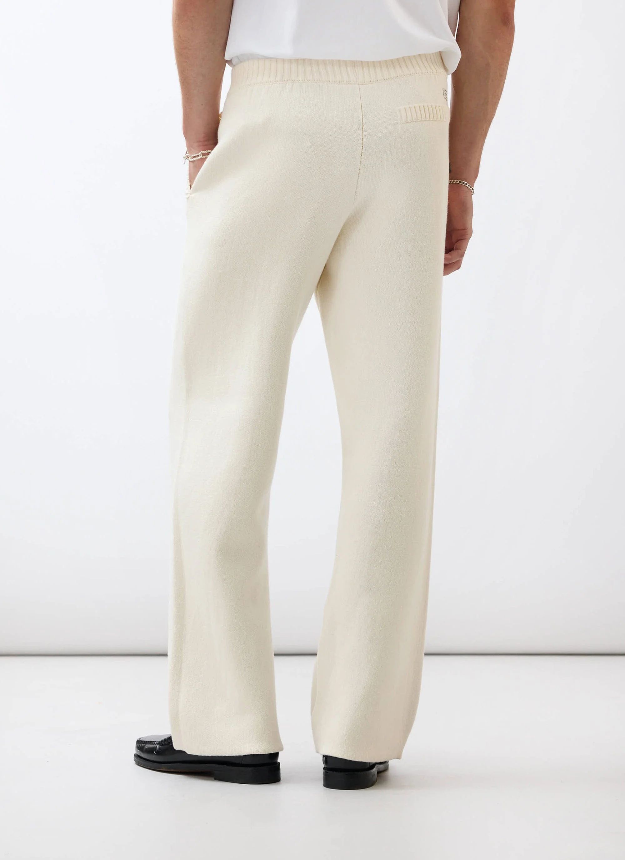 Chronicle Knitted Straight Leg Trackpants | Cotton | Cream - Image 5