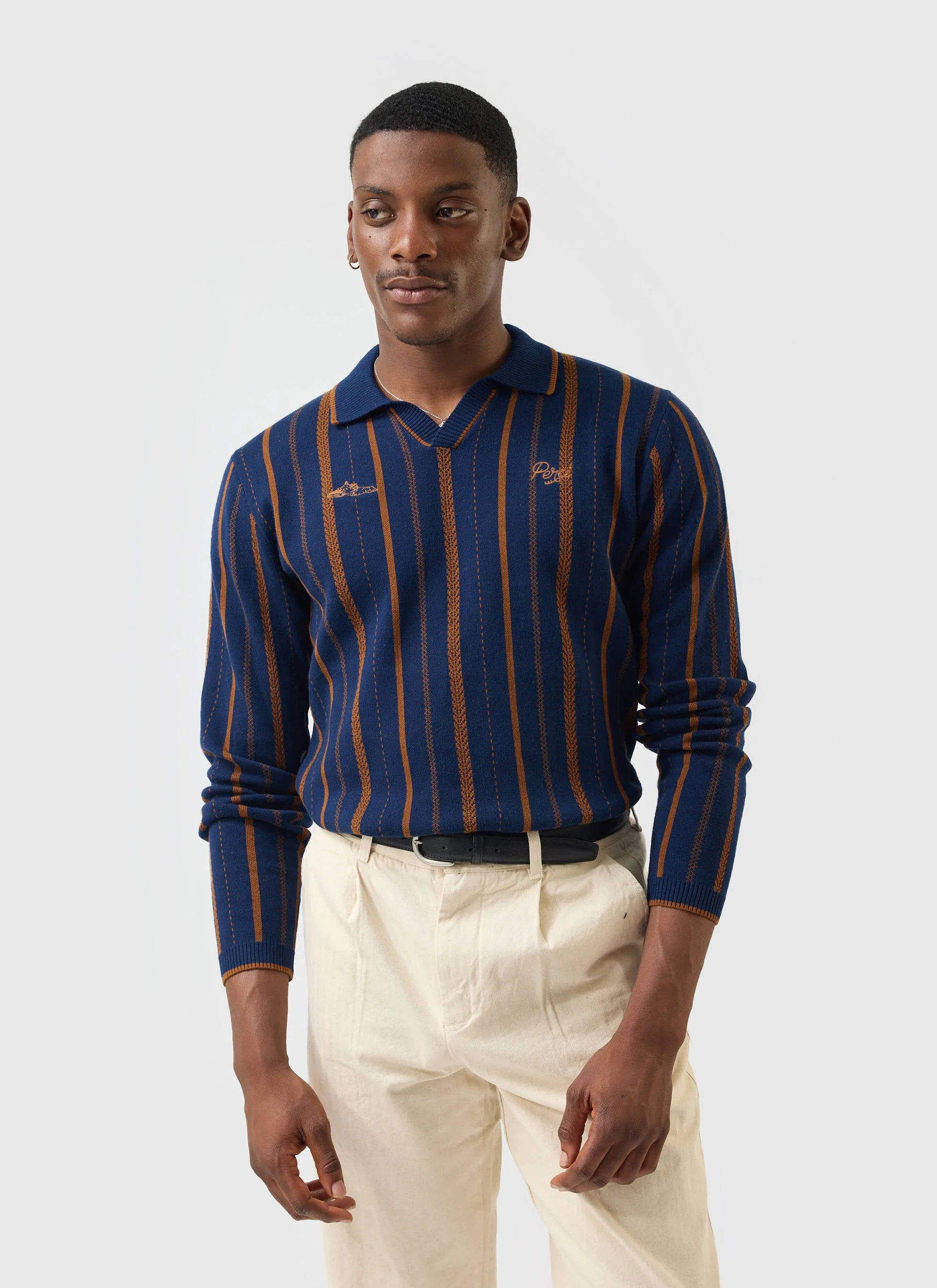 Citation Knitted Football Shirt | Cotton | Navy - Image 6