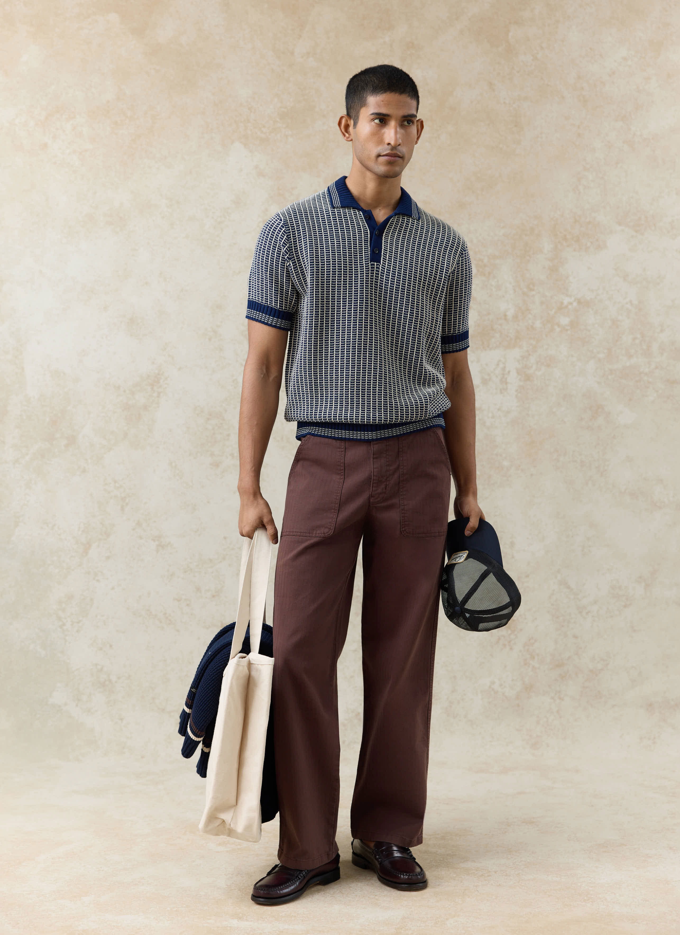 Claude Knitted Polo | Cotton | Navy - Image 4