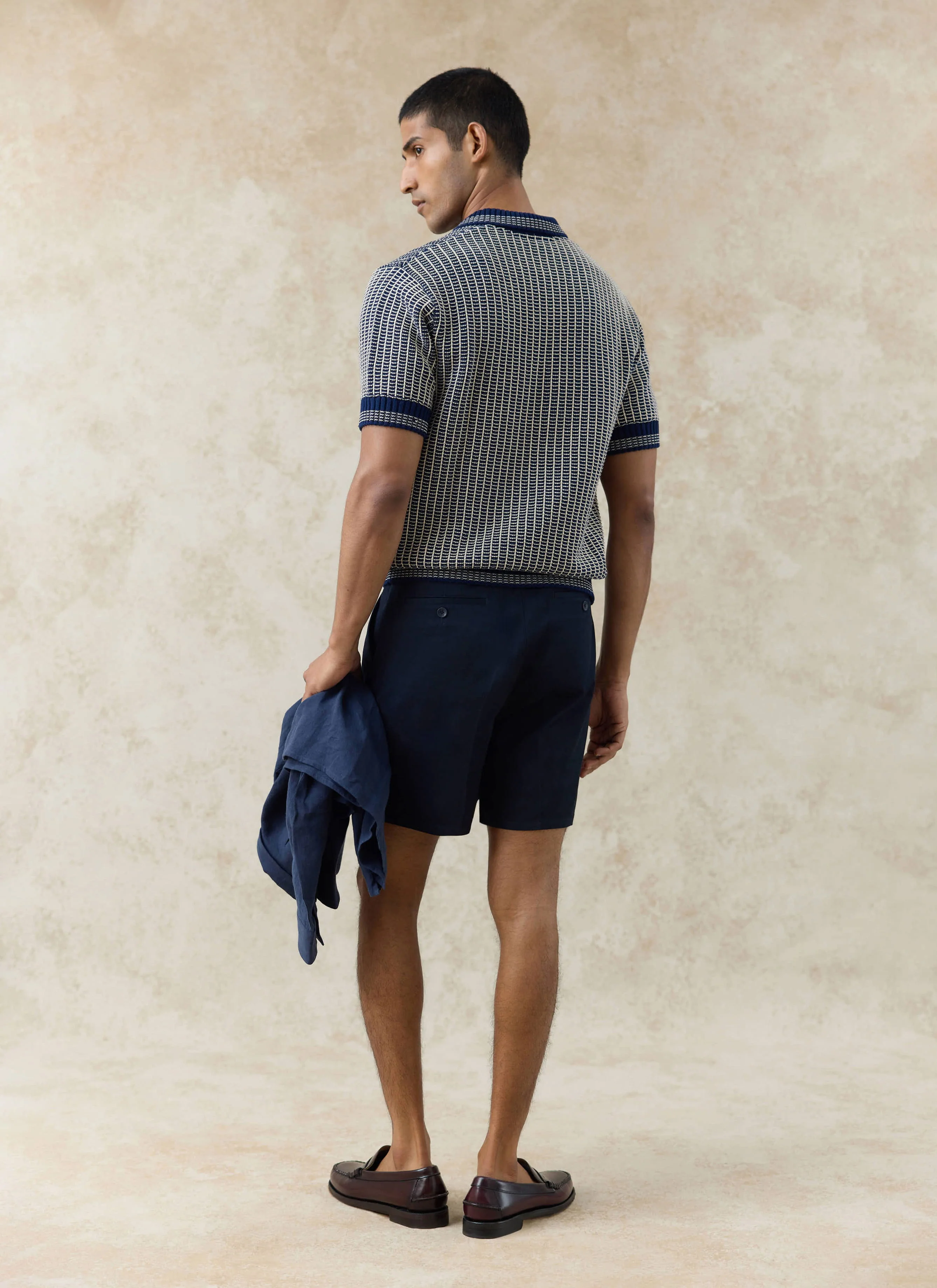 Claude Knitted Polo | Cotton | Navy - Image 5