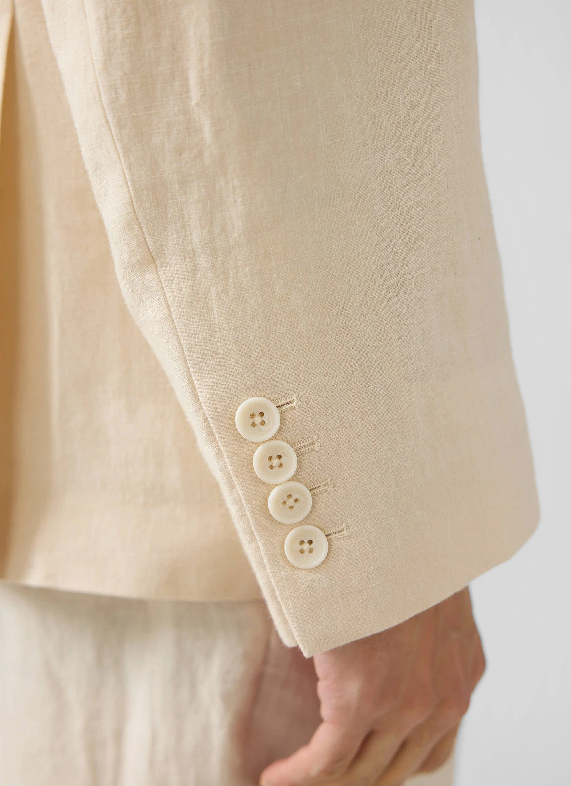Clifton Double Breasted Blazer | Linen | Cream - Image 3