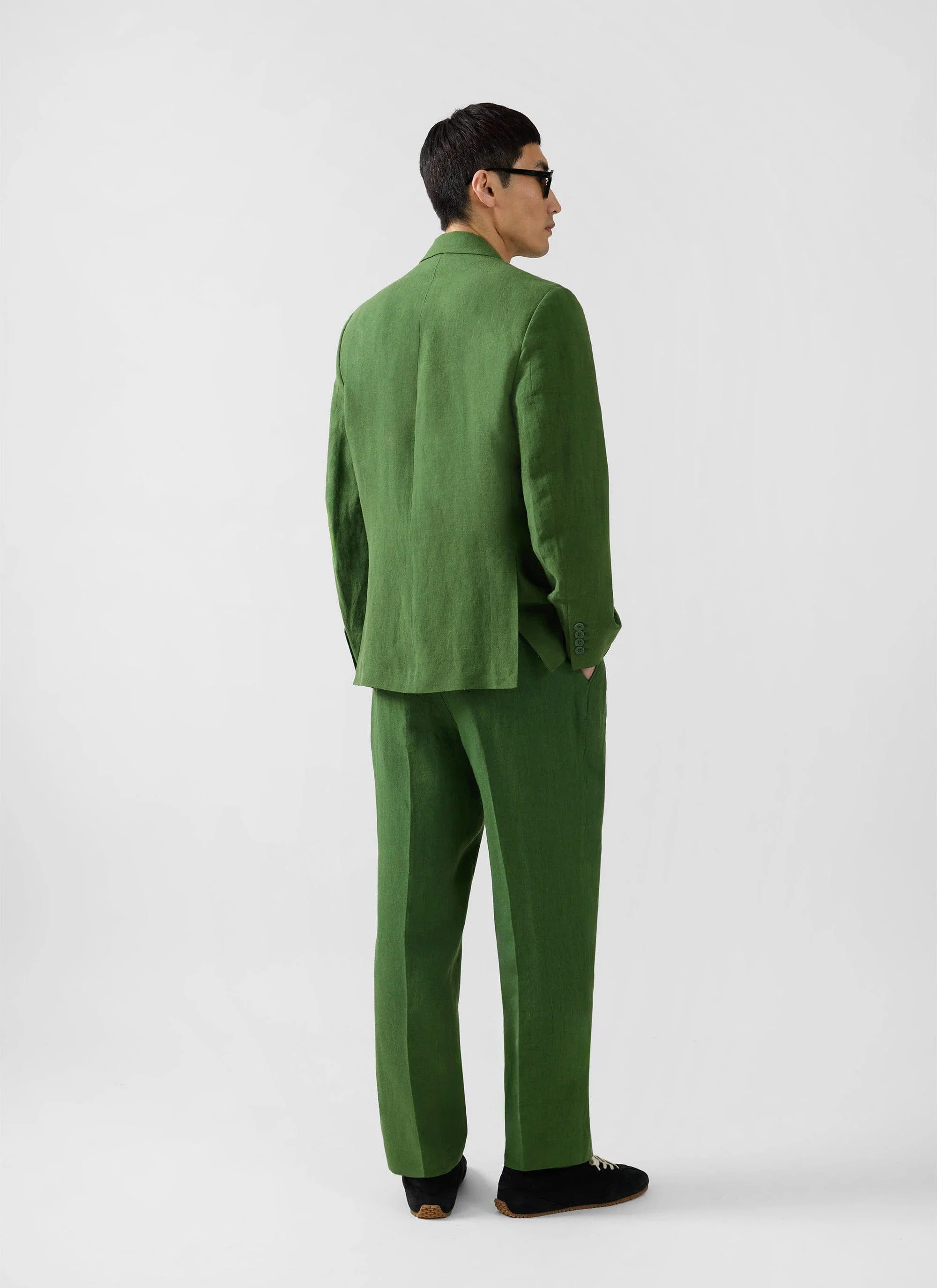 Clifton Double Breasted Blazer | Linen | Forest - Image 6