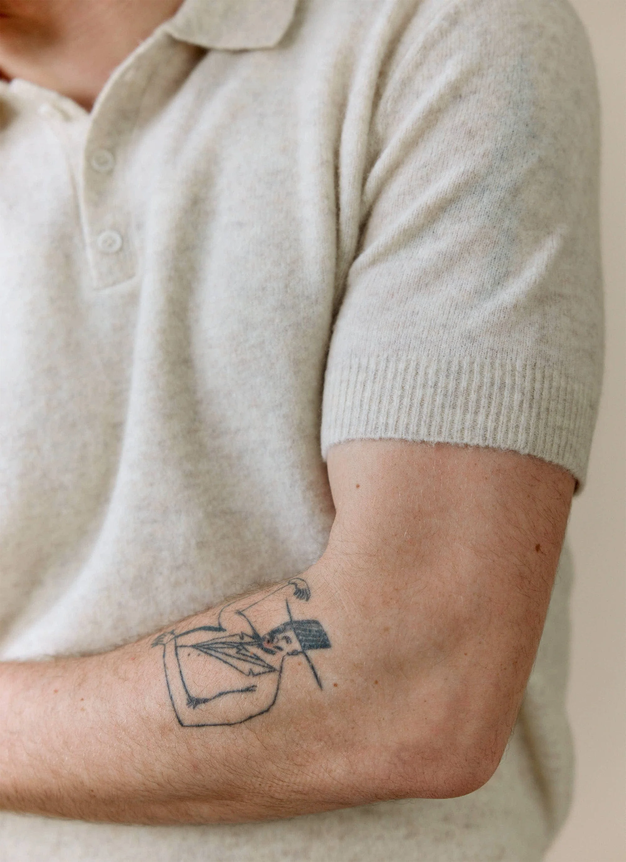 Collins Knitted Polo | Yak | Cream - Image 2