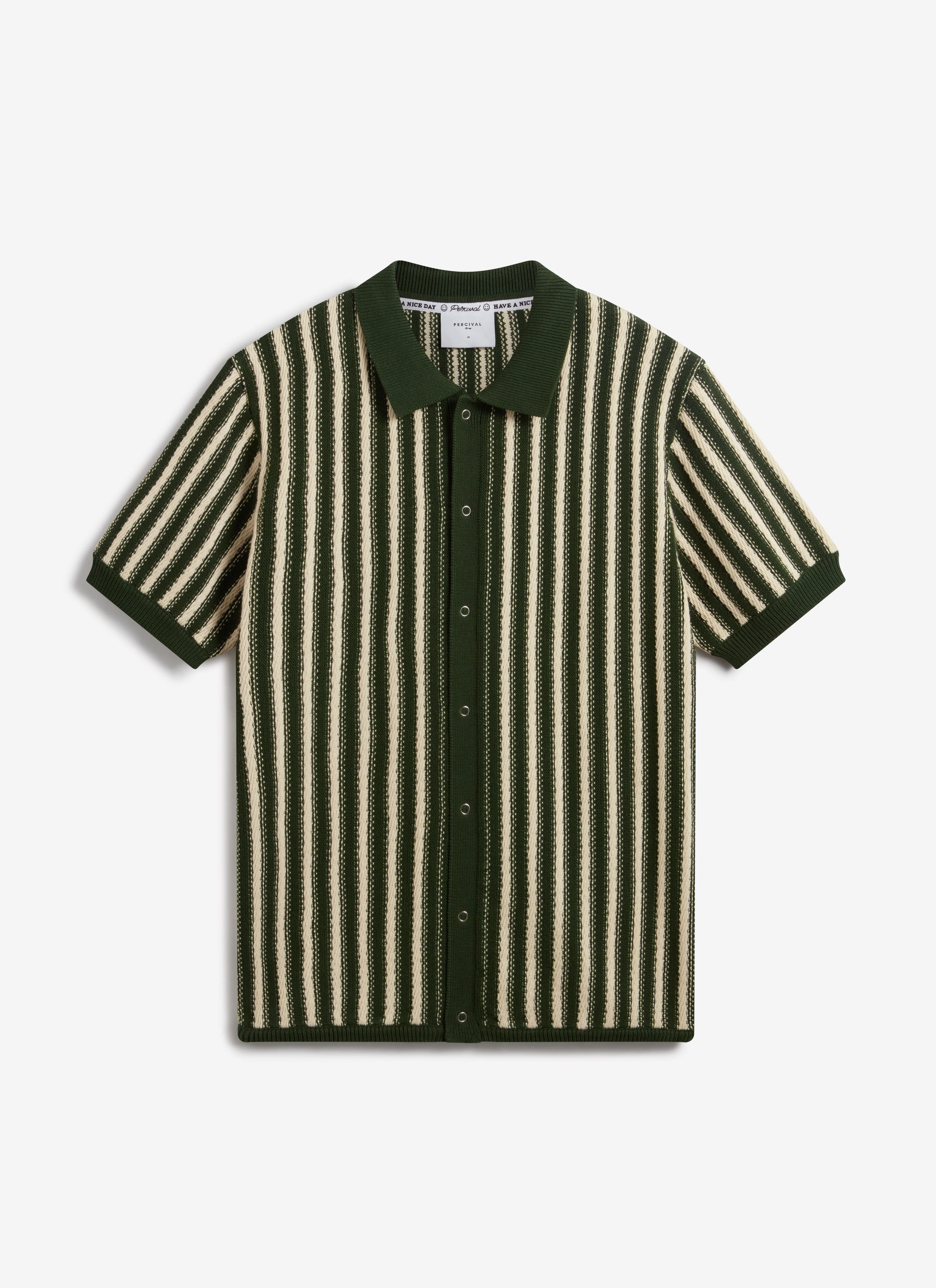 Collins Micro Cable Knitted Shirt | Cotton | Green - Image 5