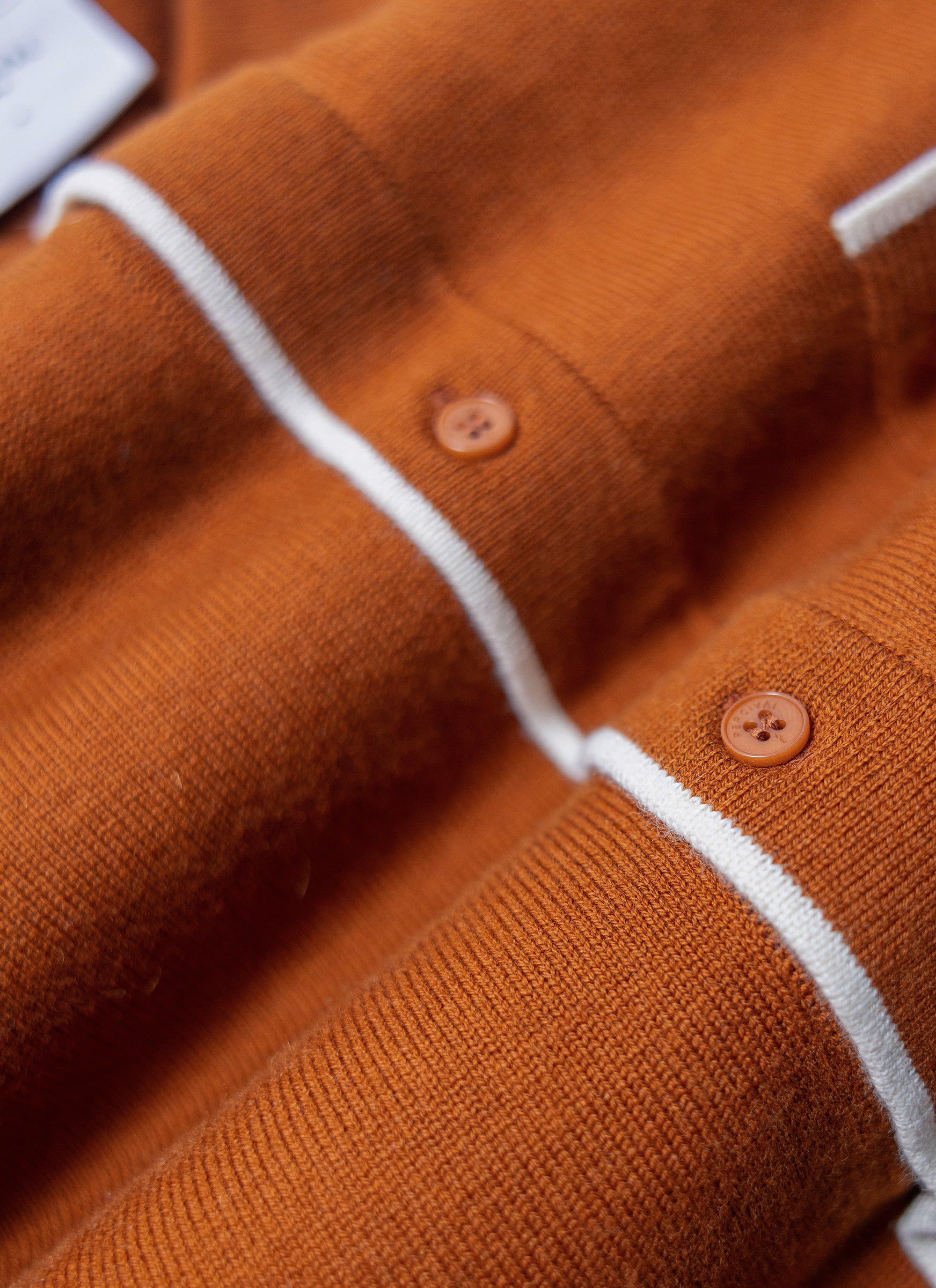 Contrast Trim Shirt | Wool | Rust - Image 11
