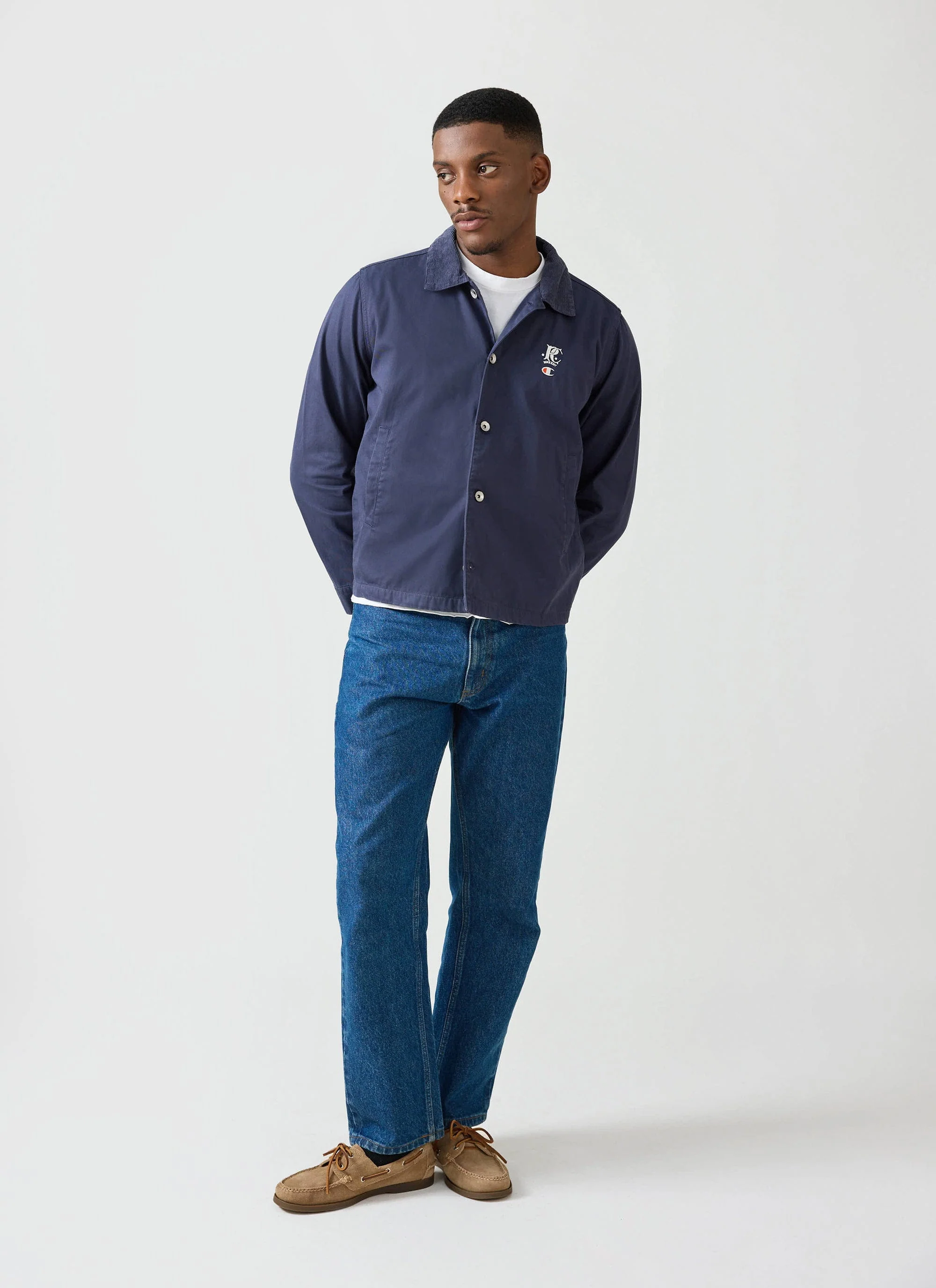 Cord Collar Jacket | Champion x Percival | Navy - Image 6