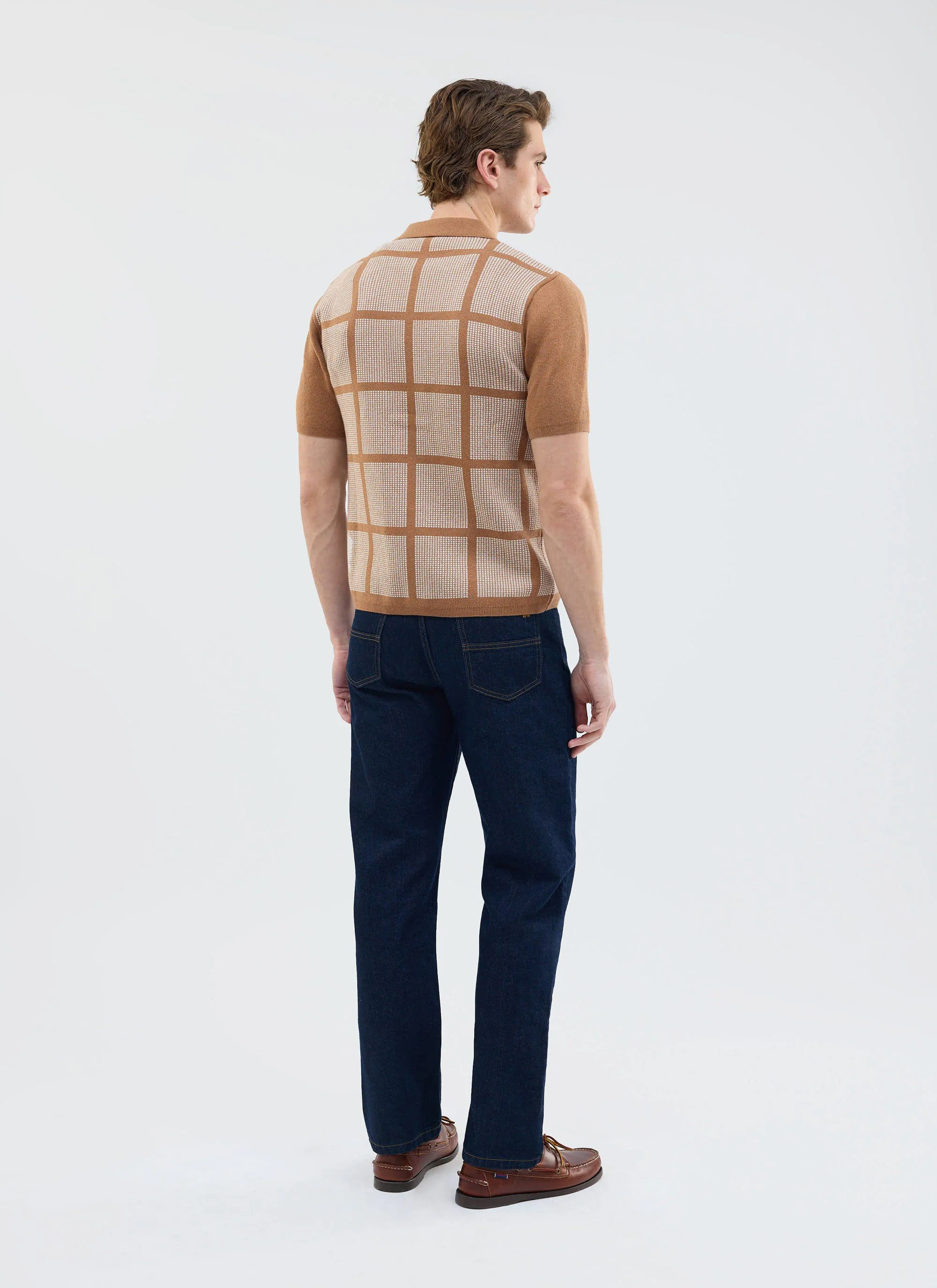 Costa Knitted Shirt | Cotton | Tobacco - Image 6