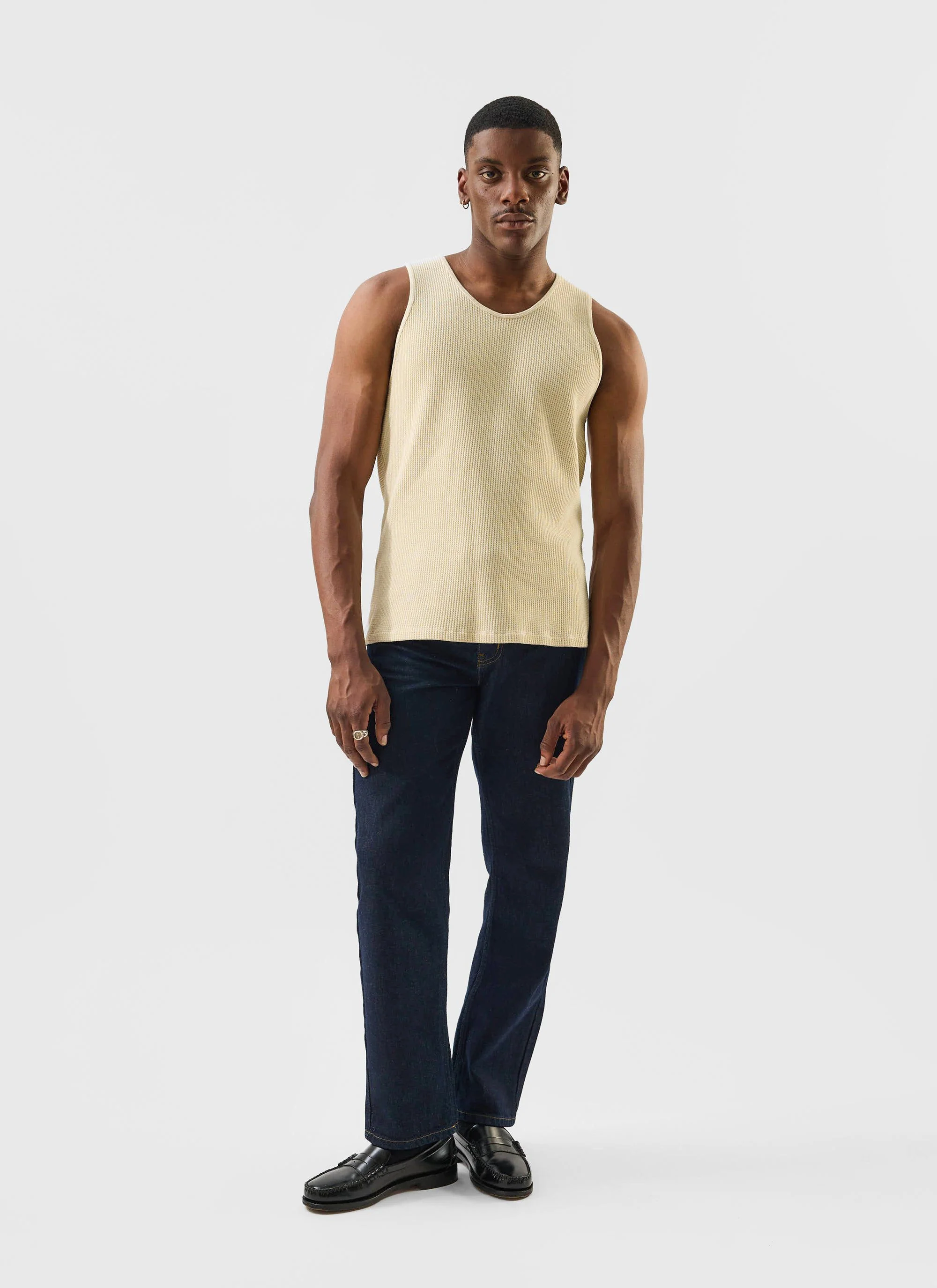 Cotton Waffle Vest | Cream - Image 5