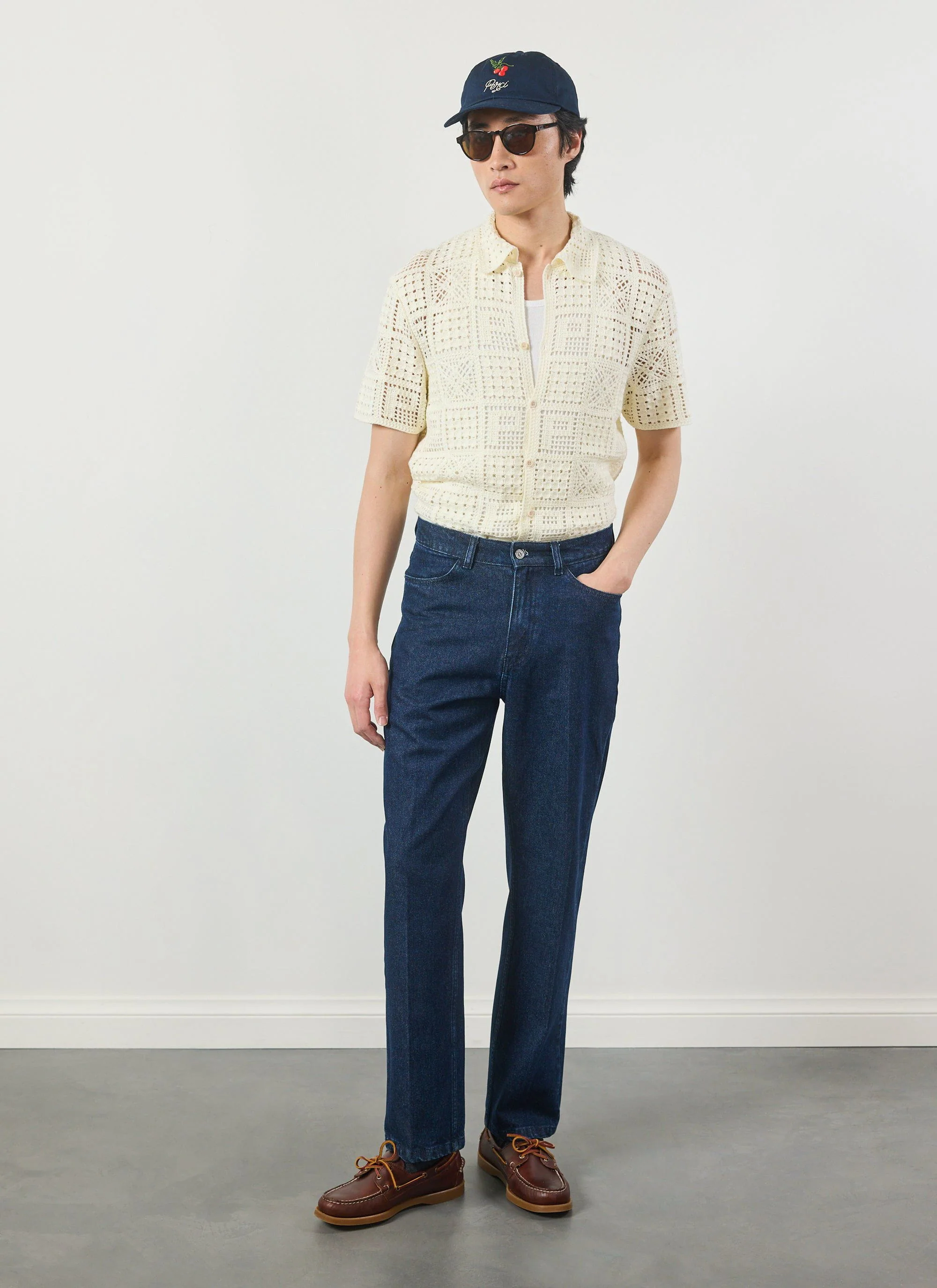 Crochet Groundsman Shirt | Cotton | Cream - Image 4