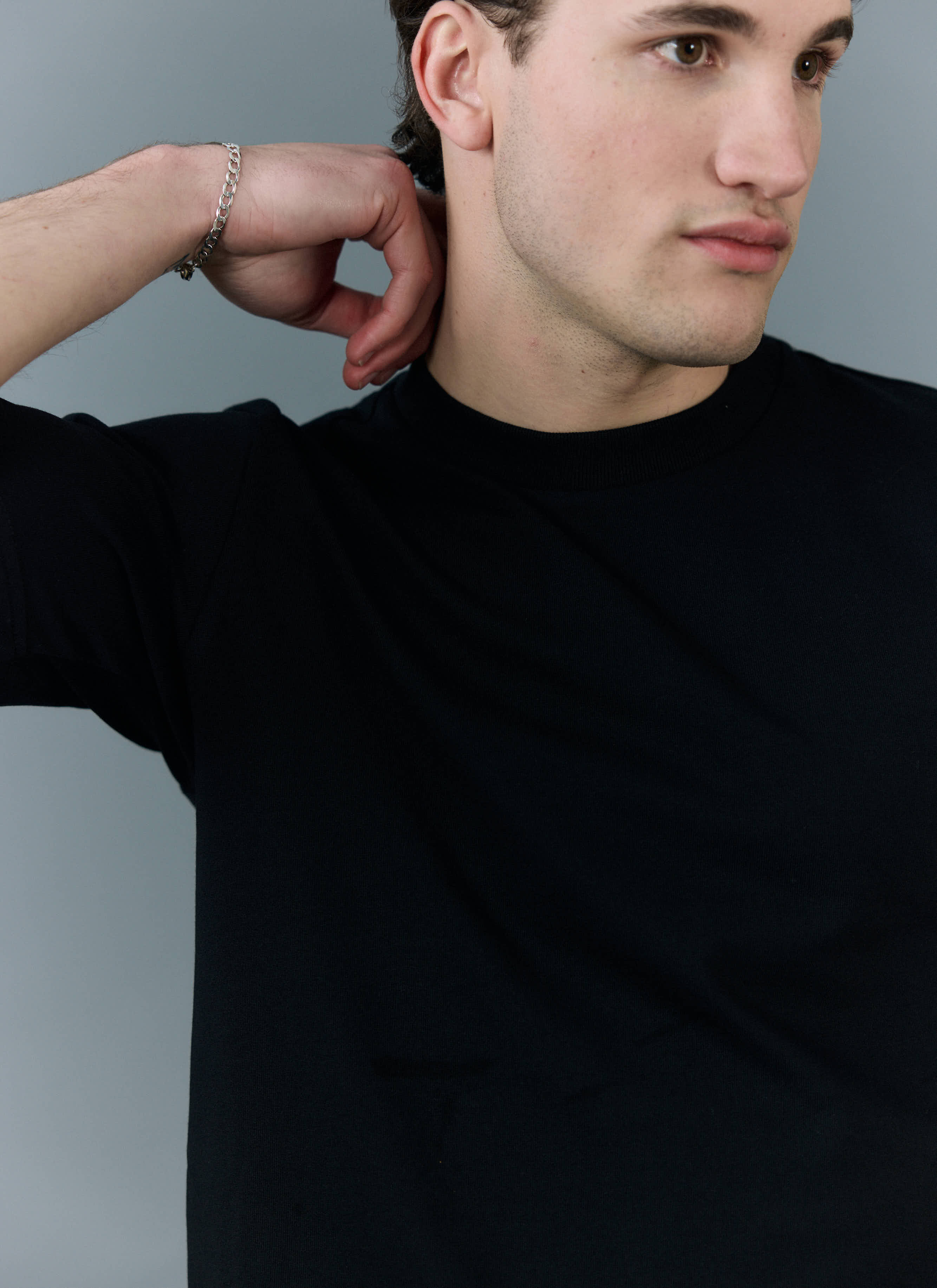 Cropped Regular Fit T Shirt | Organic Cotton | Black - Image 3