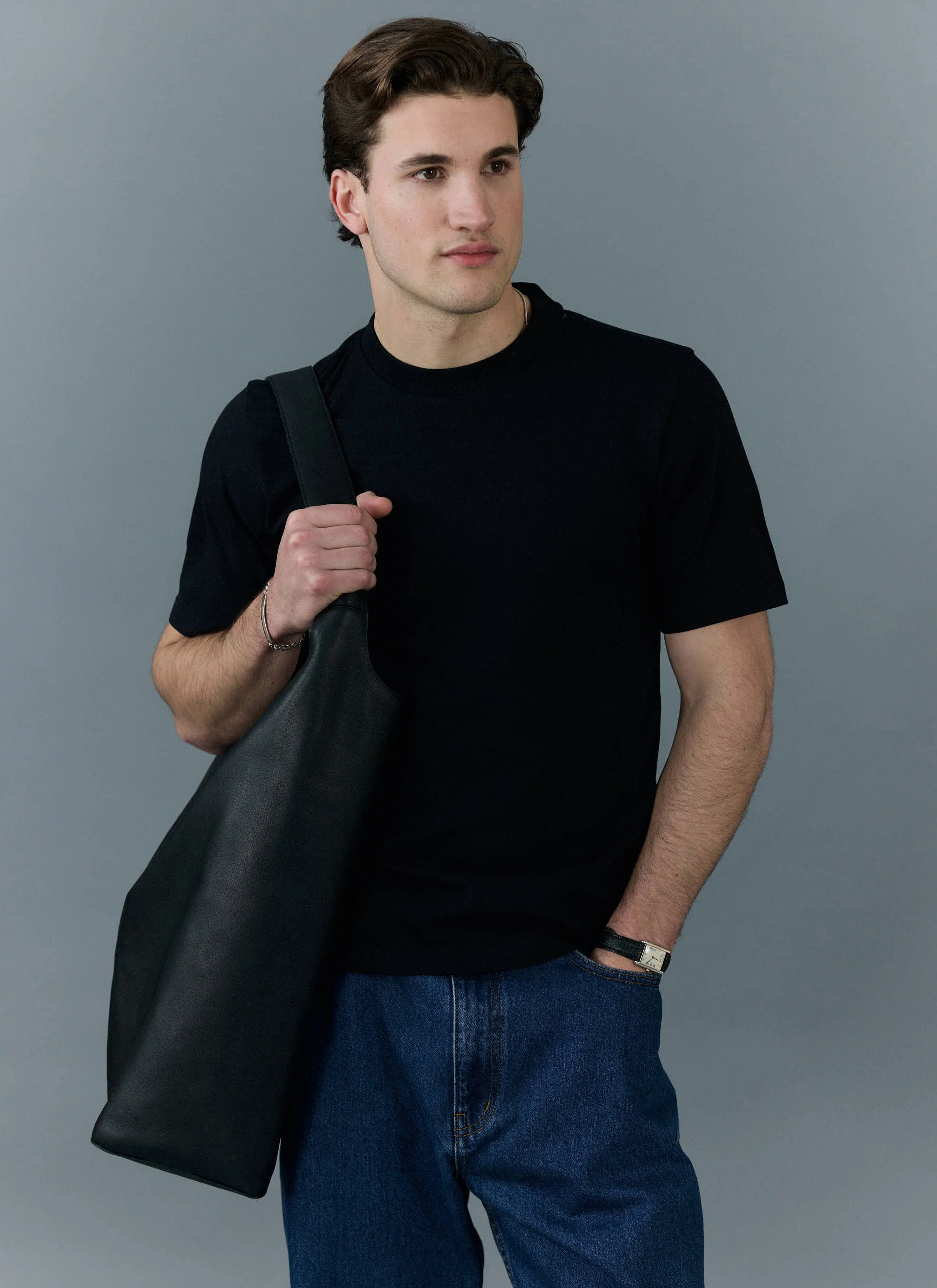 Cropped Regular Fit T Shirt | Organic Cotton | Black - Image 5