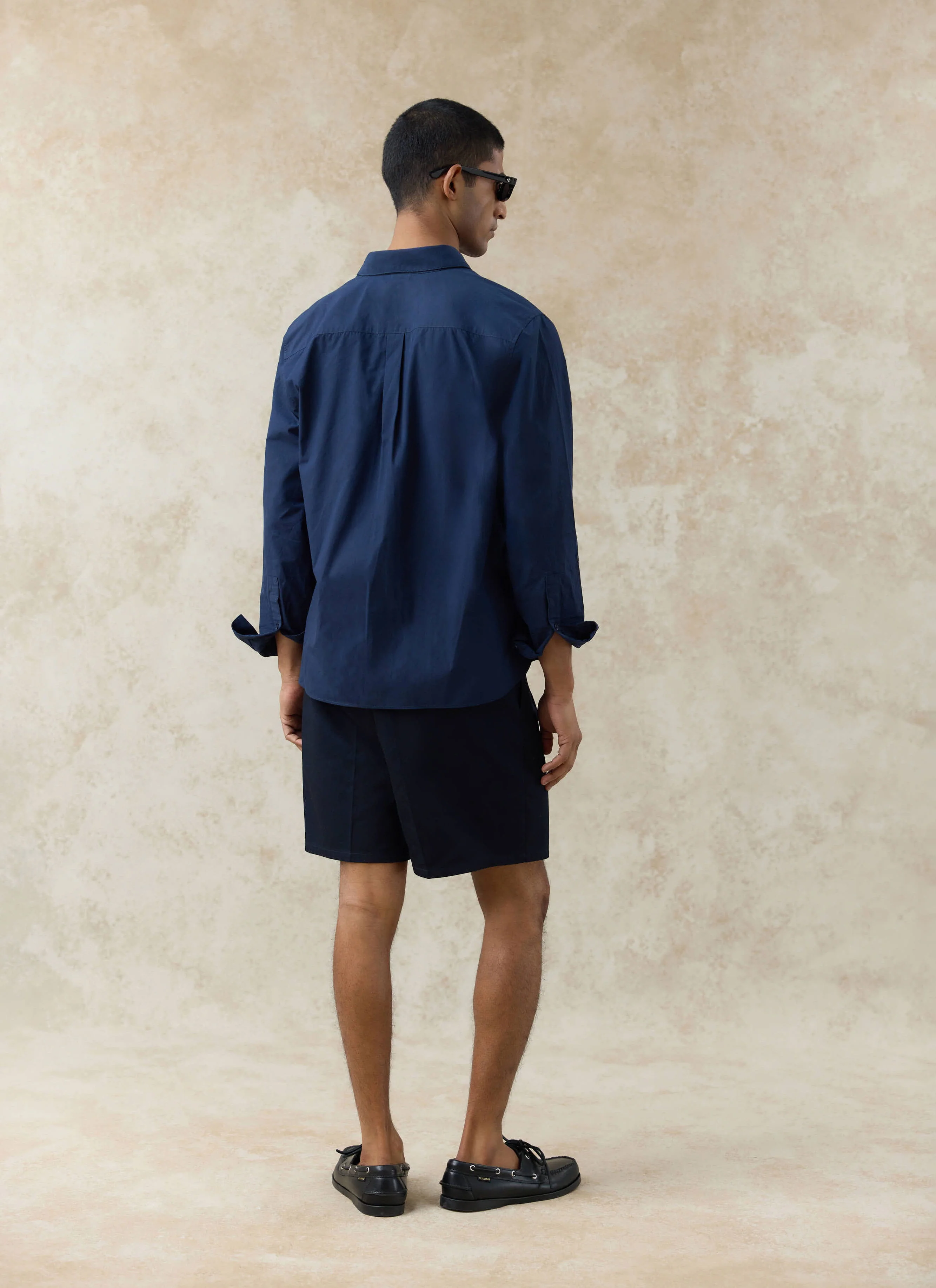 Dali Relaxed Poplin Shirt | Cotton | Navy - Image 4