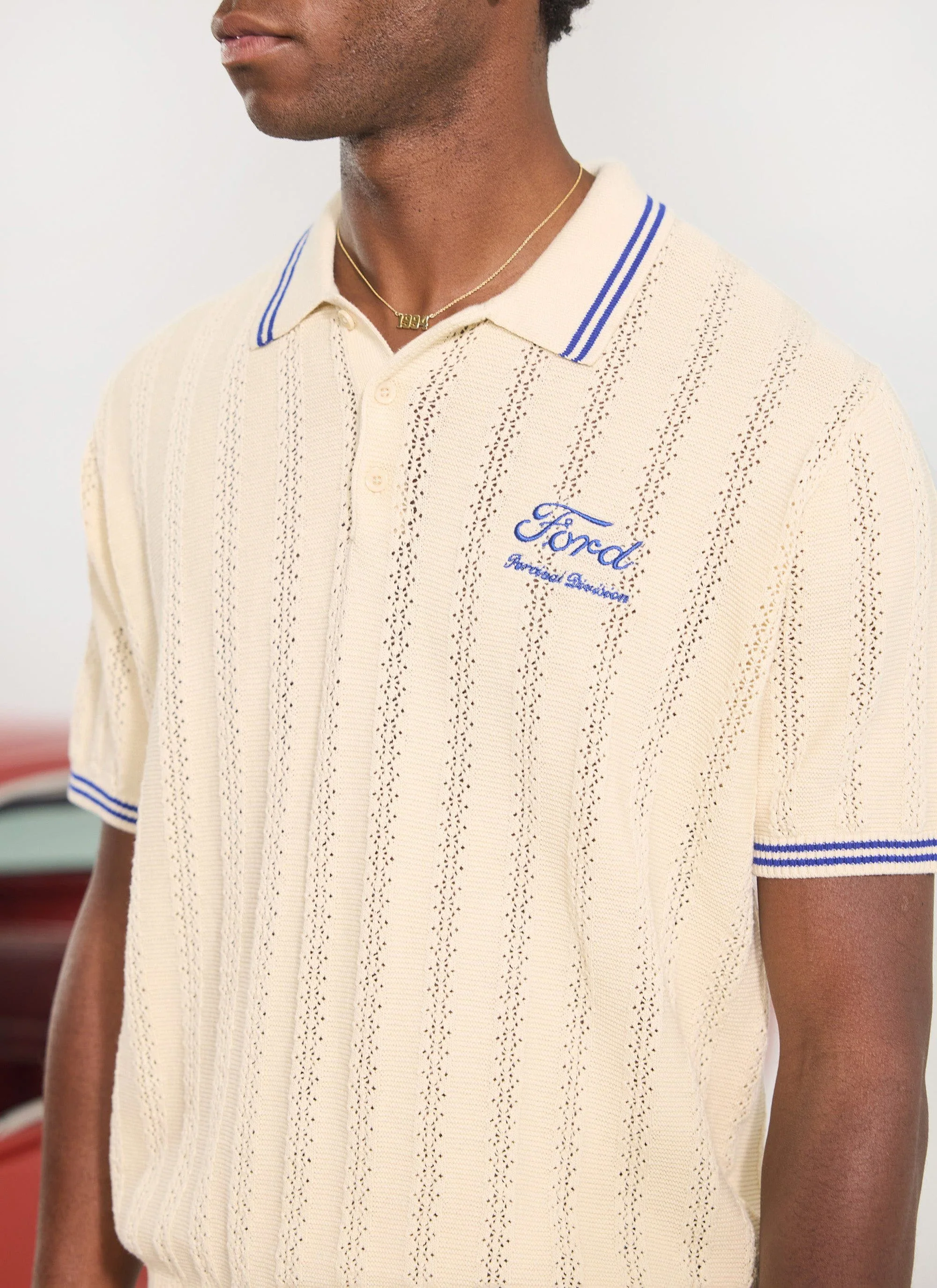 Dealership Knitted Polo | Percival x Ford | Cream - Image 5