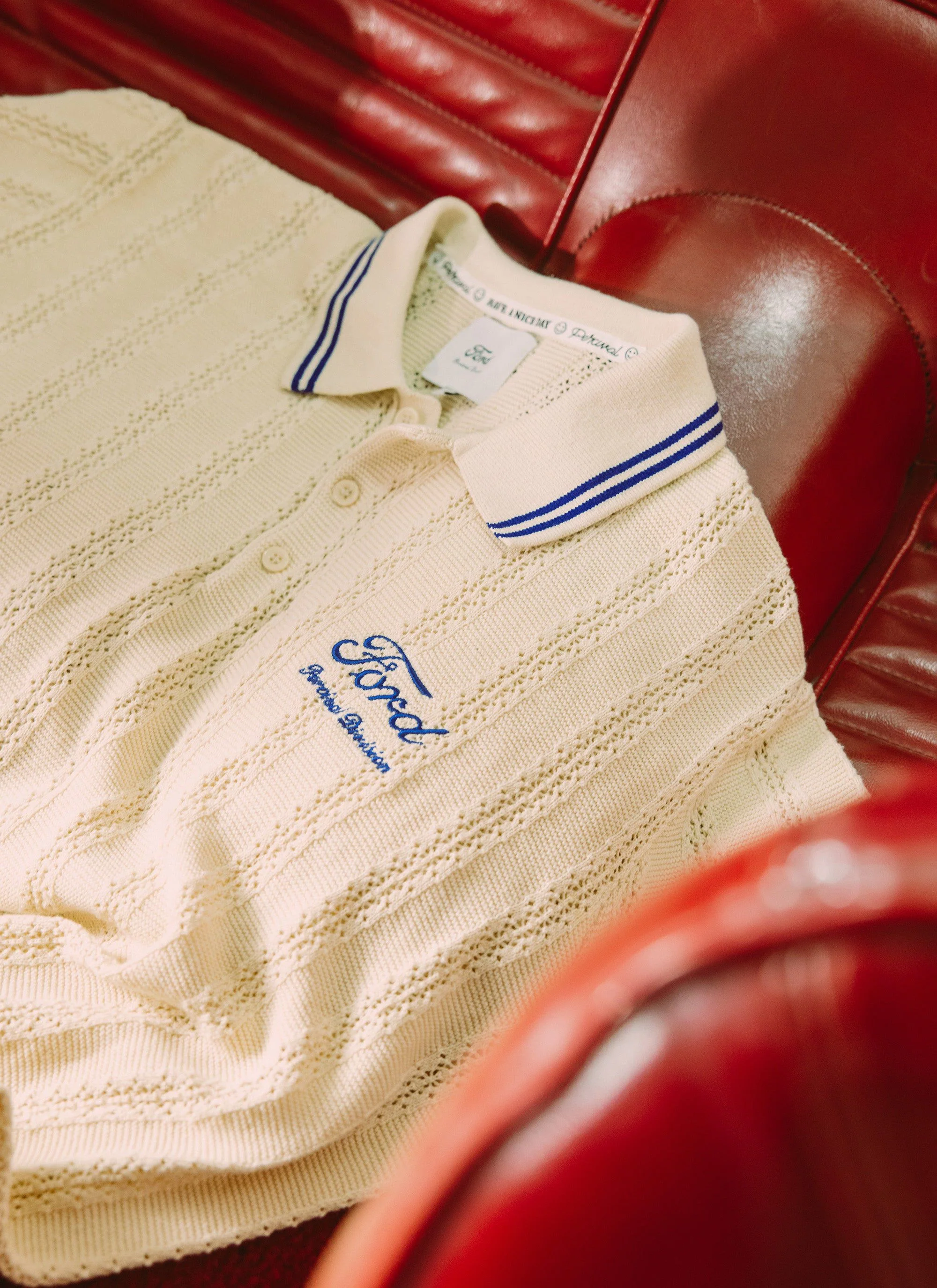 Dealership Knitted Polo | Percival x Ford | Cream - Image 6