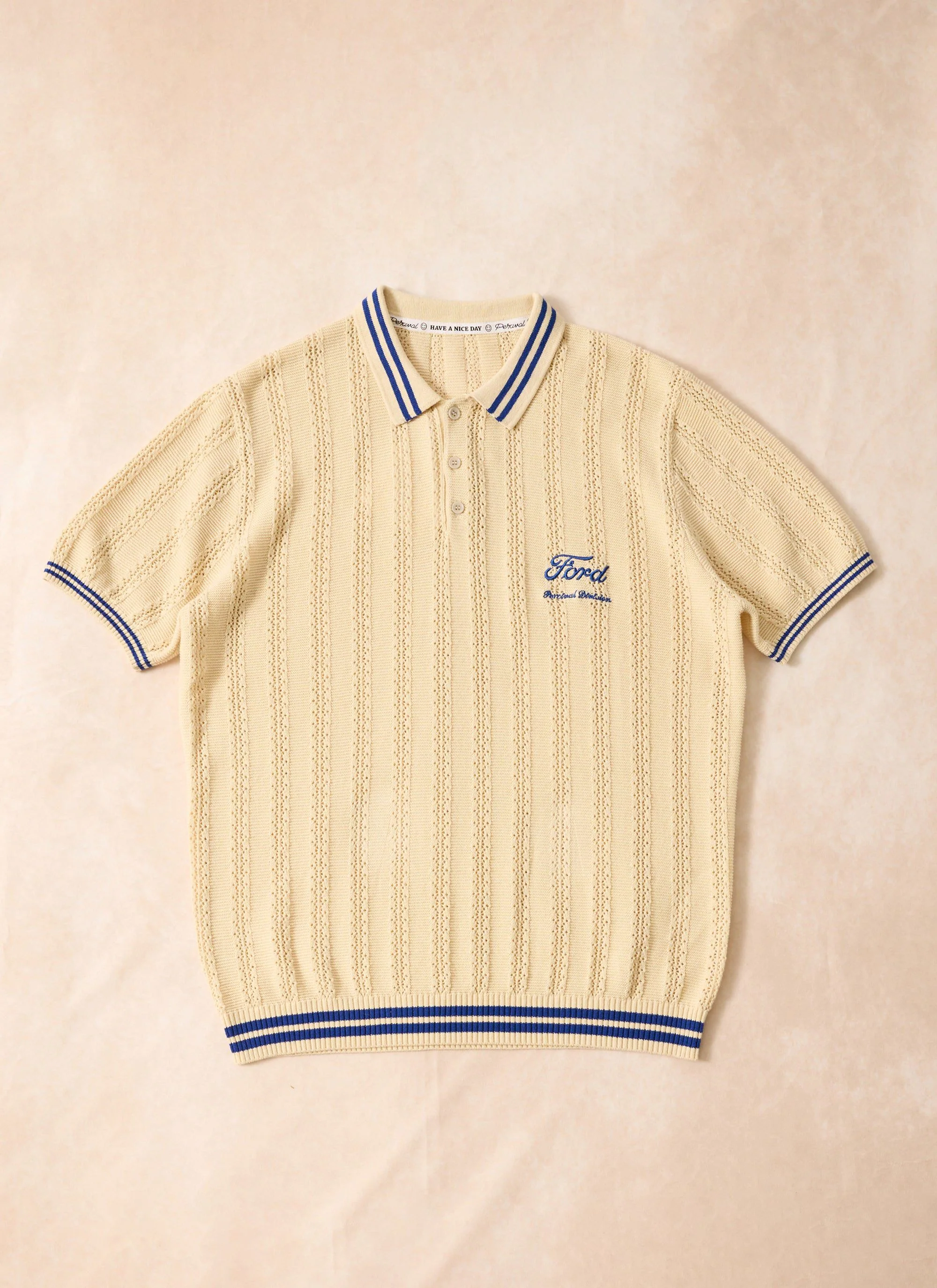 Dealership Knitted Polo | Percival x Ford | Cream - Image 7