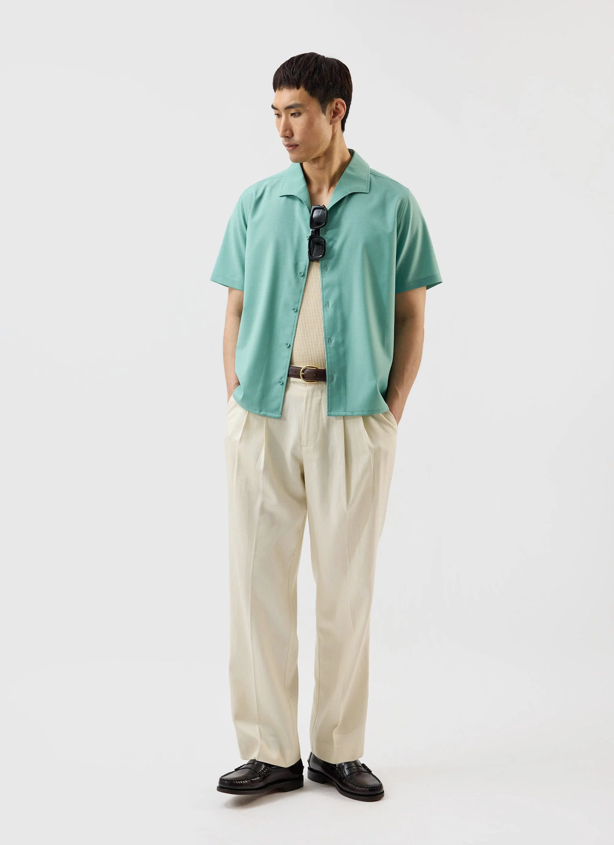 Drape Cuban Shirt | Percival x Warren | Mint Green