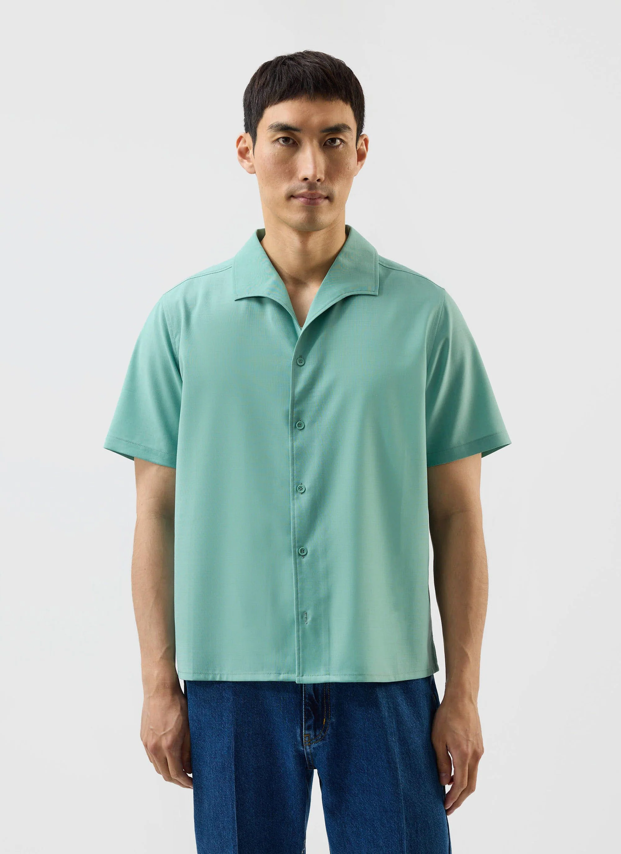 Drape Cuban Shirt | Percival x Warren | Mint Green - Image 2
