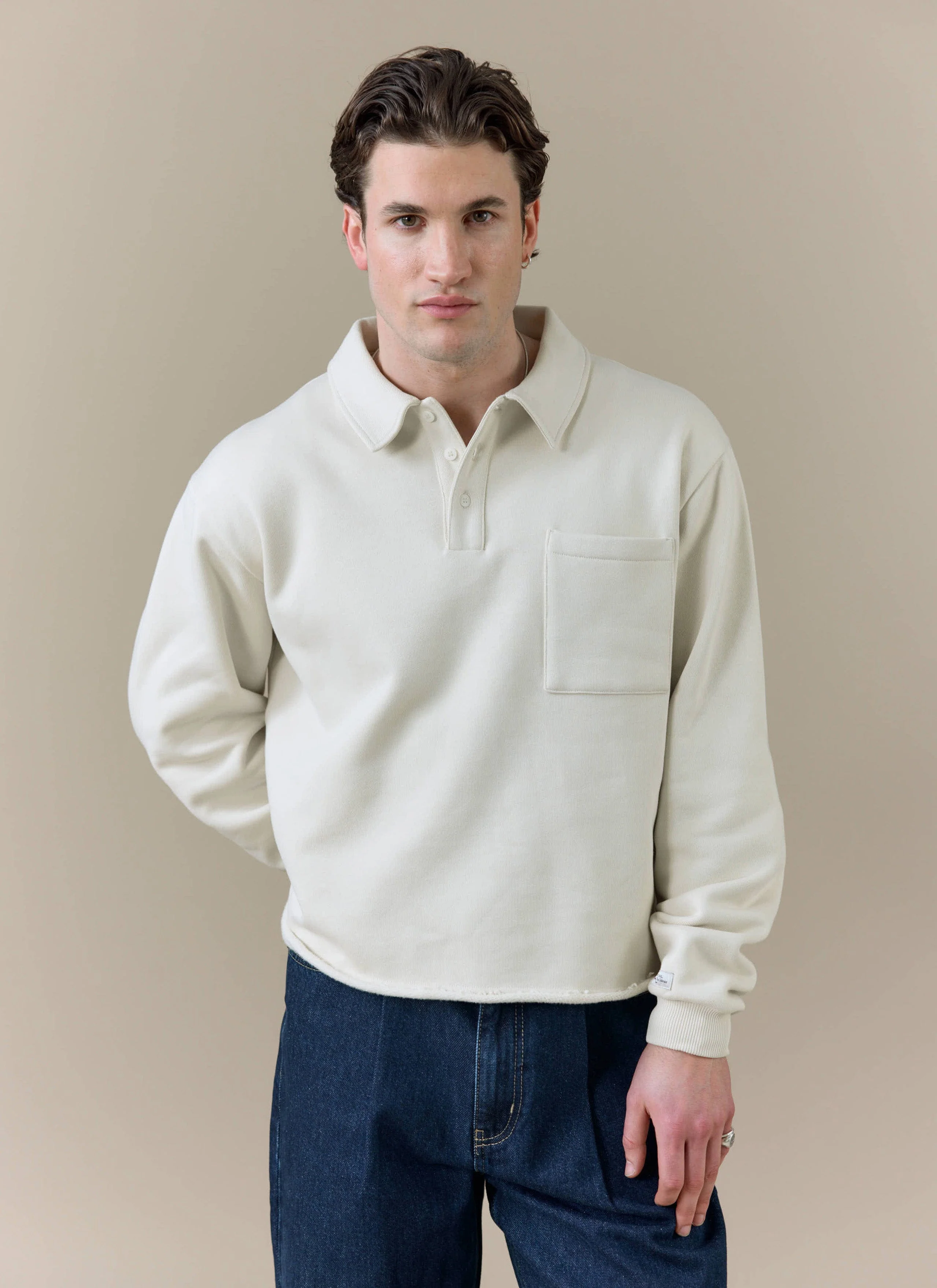 Dudley Boxy Sweatshirt | Cotton | Cream