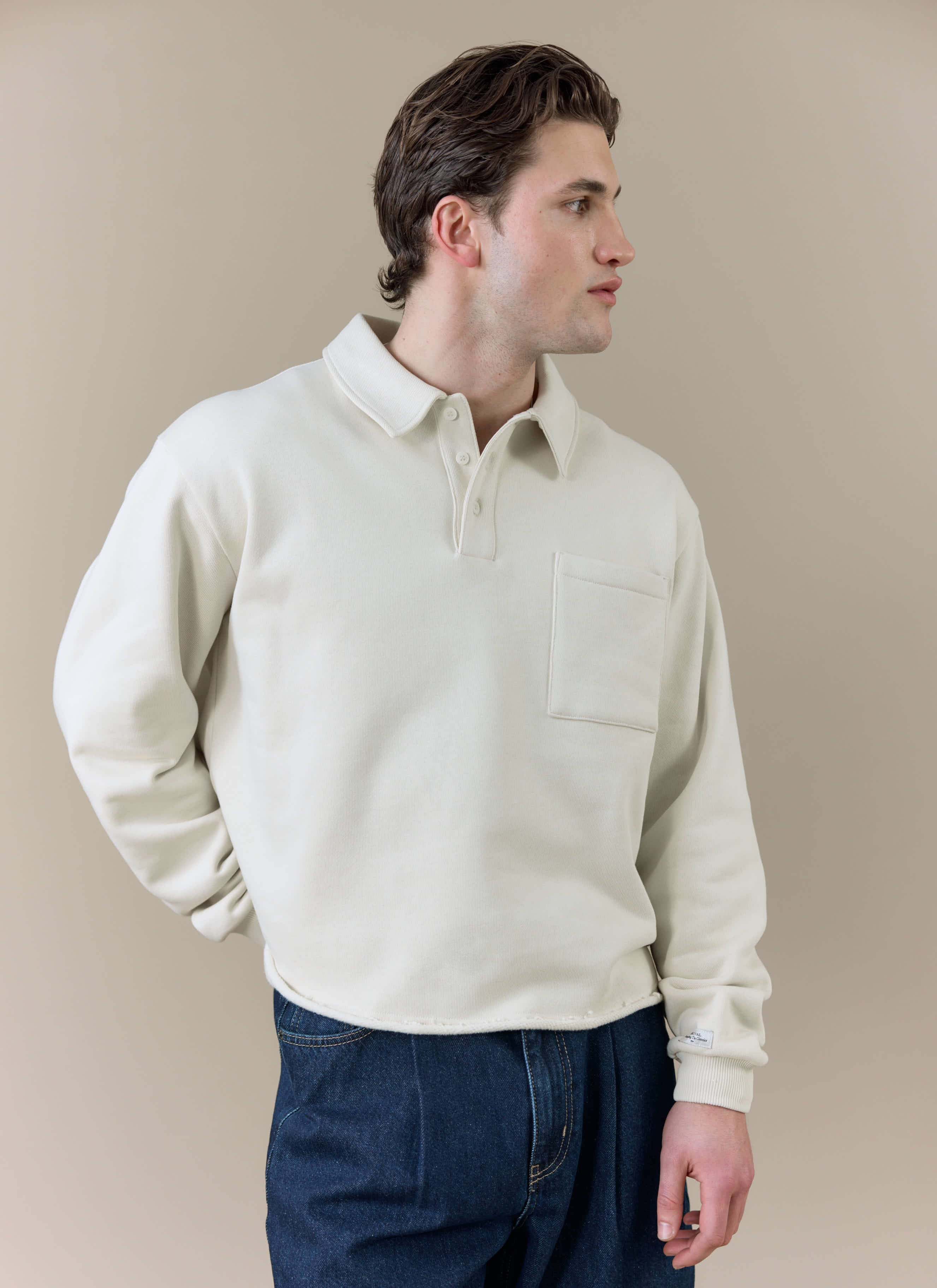 Dudley Boxy Sweatshirt | Cotton | Cream - Image 6