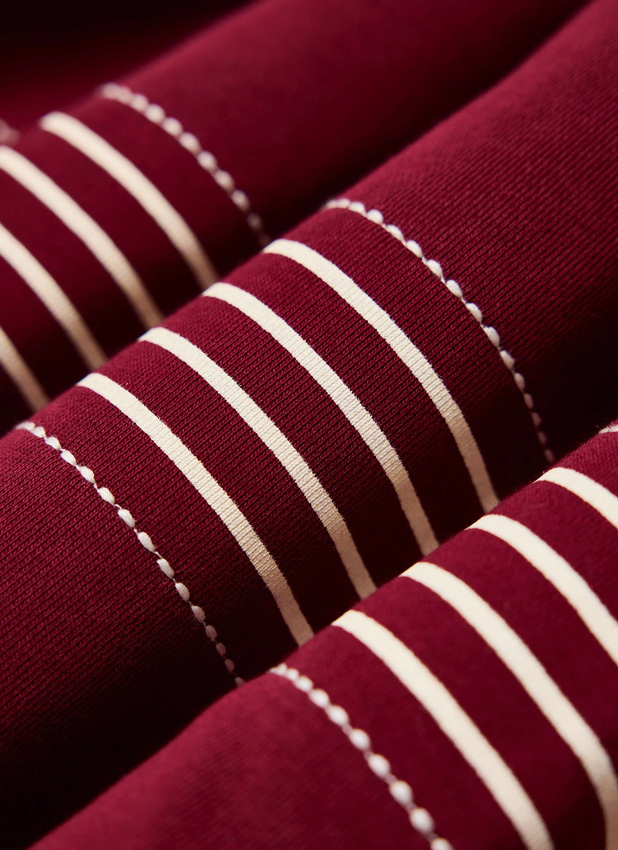 Editor Striped Rugby Polo Shirt | Cotton | Burgundy - Image 9