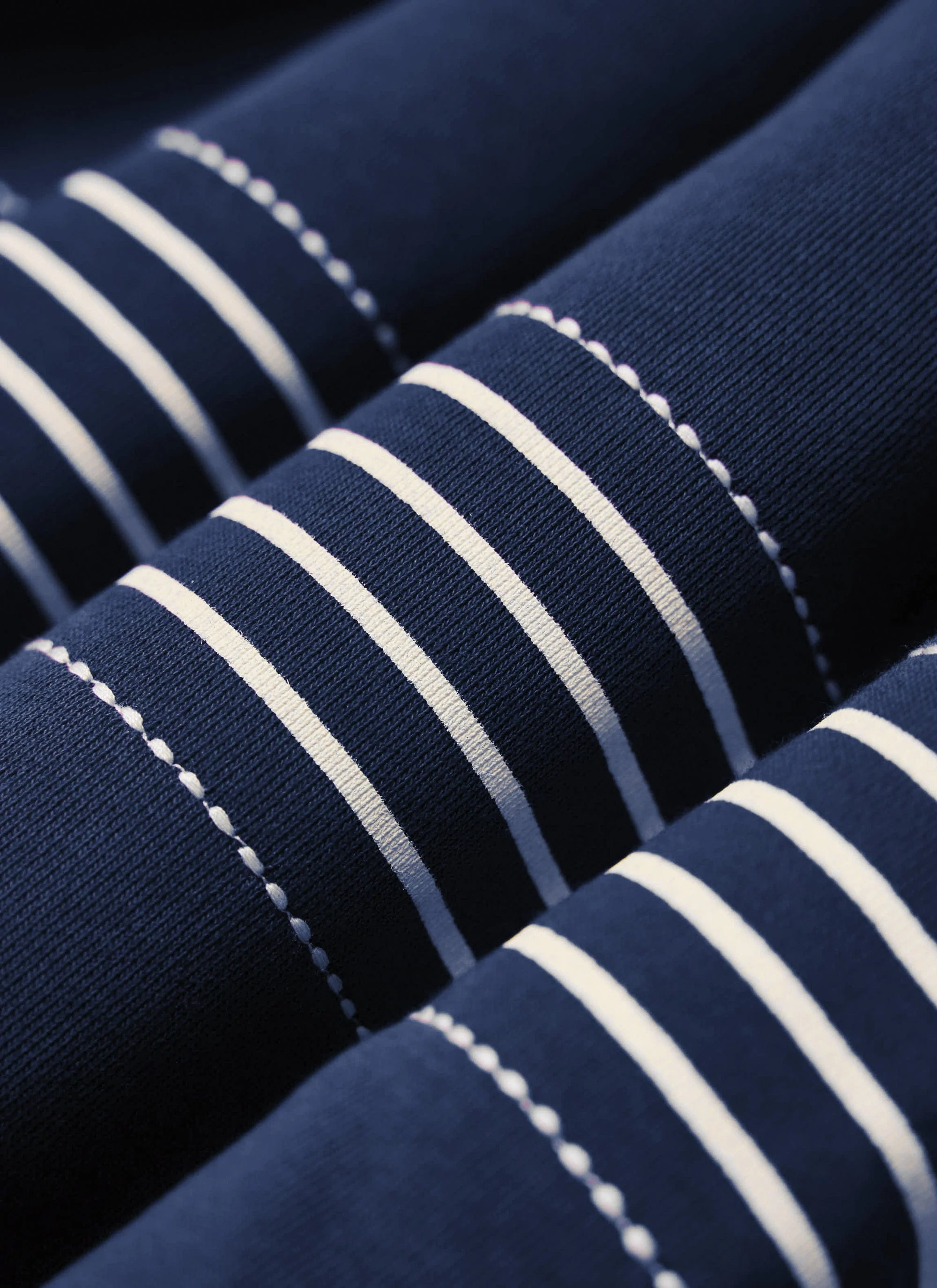 Editor Striped Rugby Polo Shirt | Cotton | Navy - Image 7